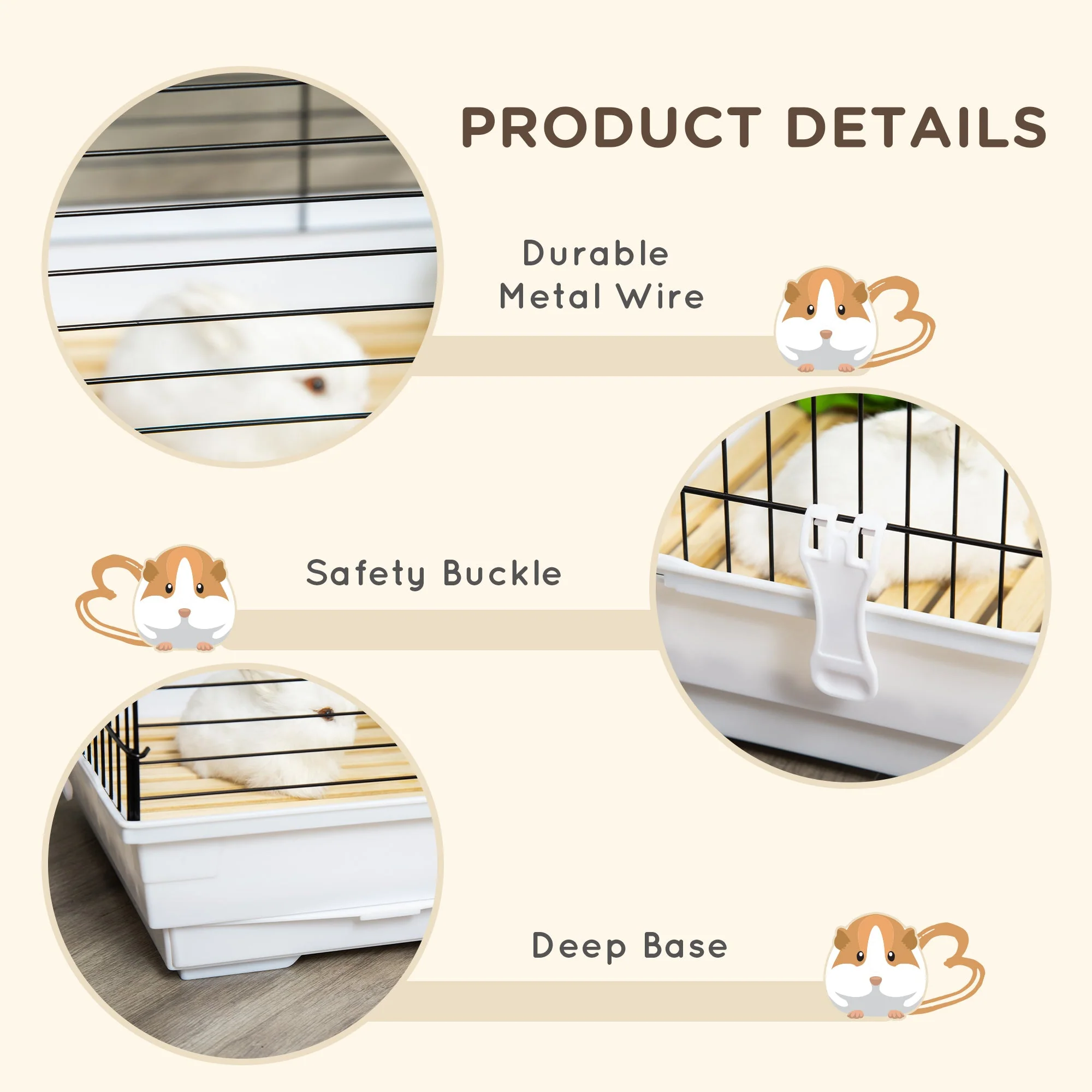 PawHut Indoor Small Animal Cage for Rabbits - Image 4