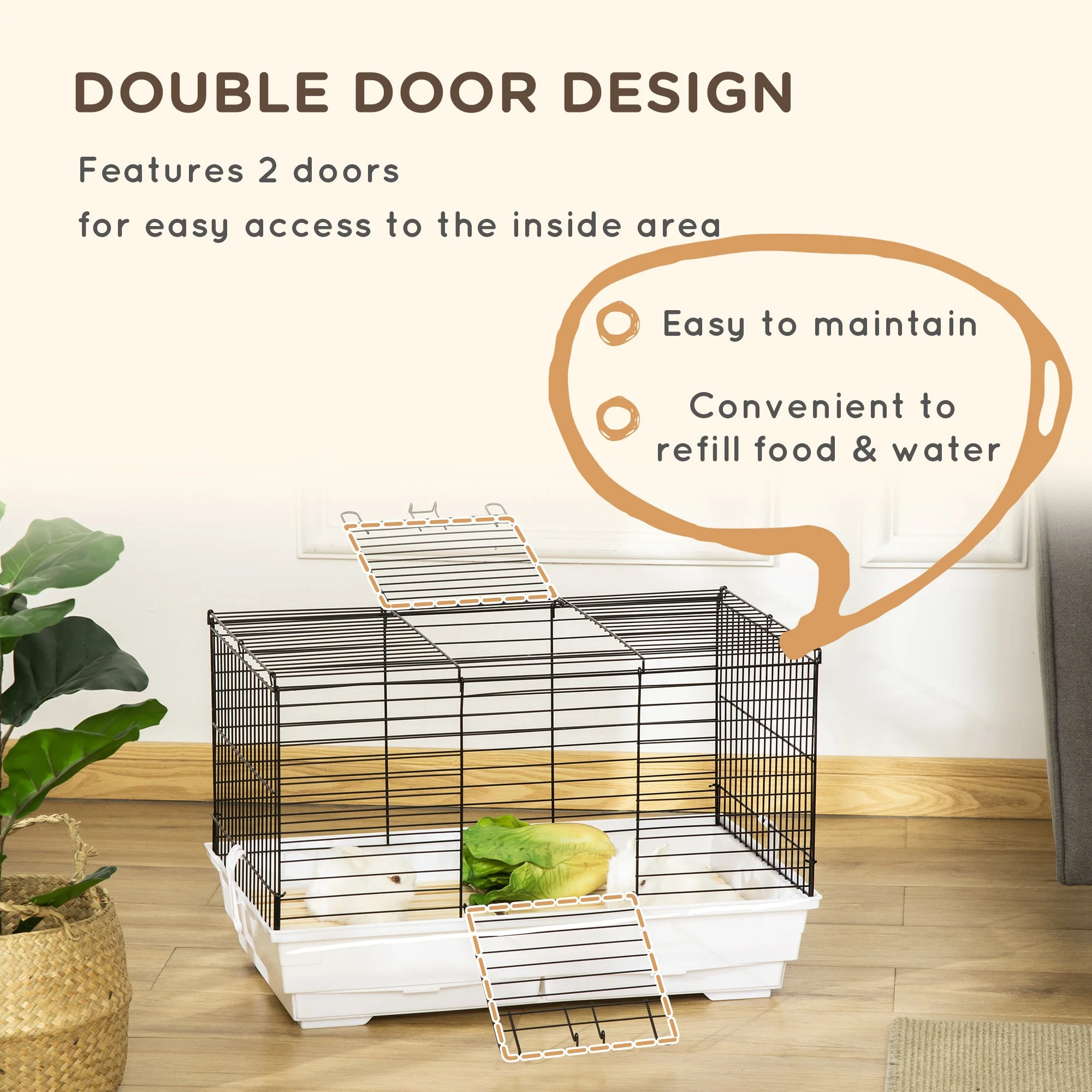PawHut Indoor Small Animal Cage for Rabbits - Image 6