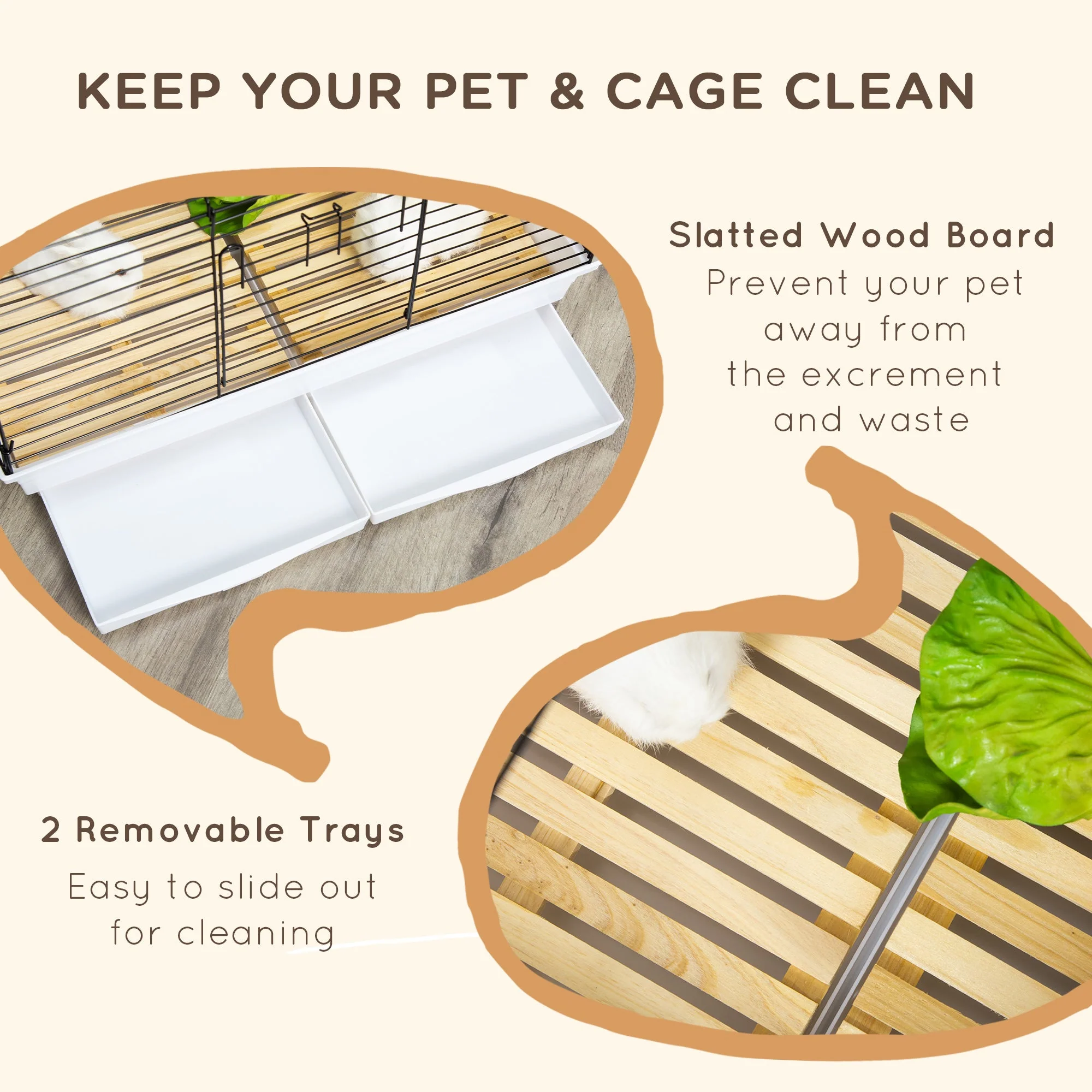 PawHut Indoor Small Animal Cage for Rabbits - Image 7