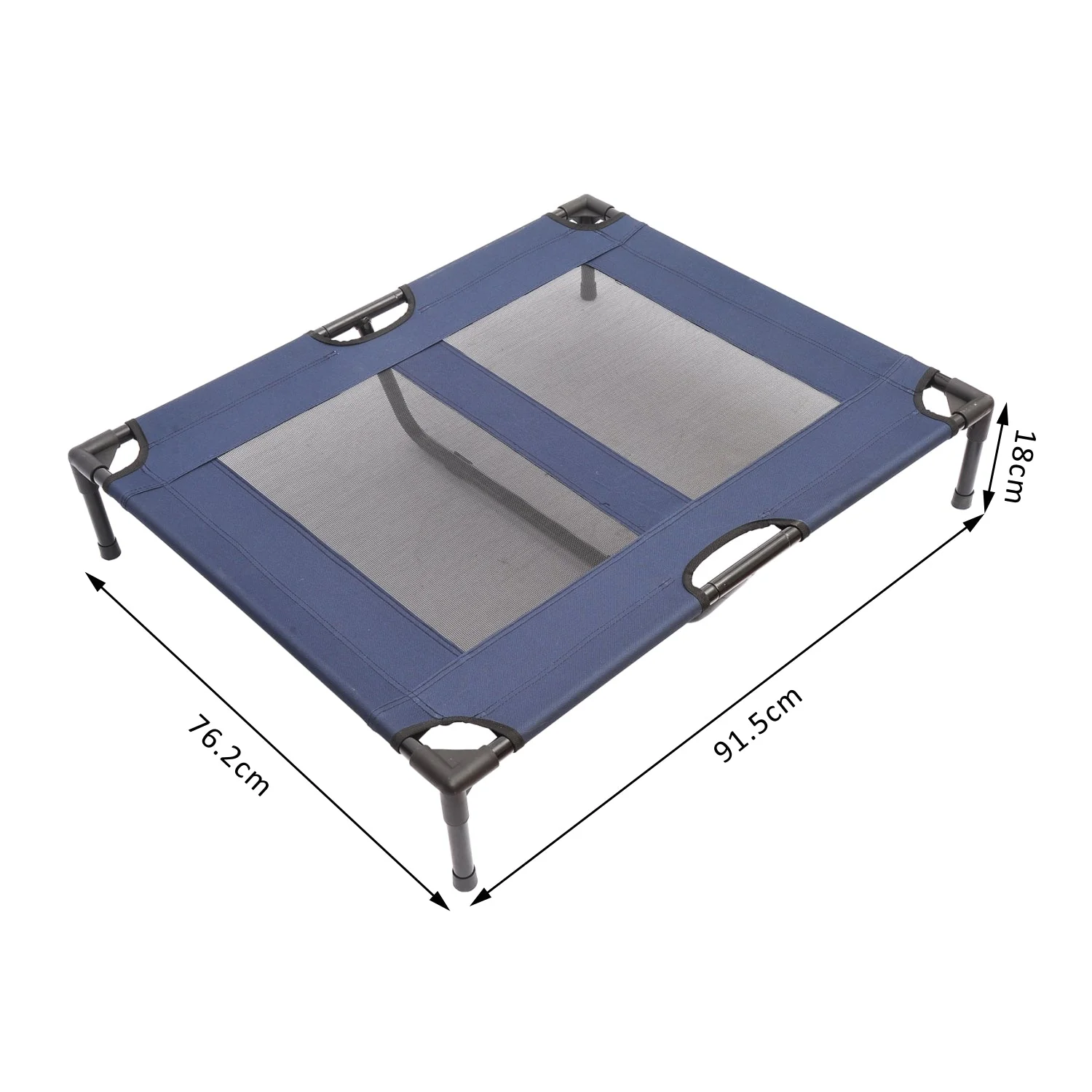 PawHut Large Dogs Elevated Oxford Cloth Bed for Camping Outdoors Blue - Image 3