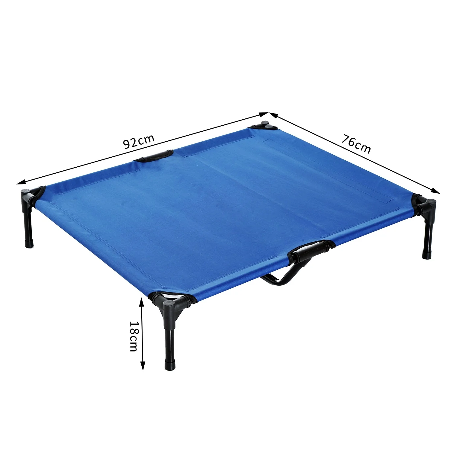 Pawhut Large Dogs Portable Elevated Fabric Bed For Camping Outdoors Blue - Image 2