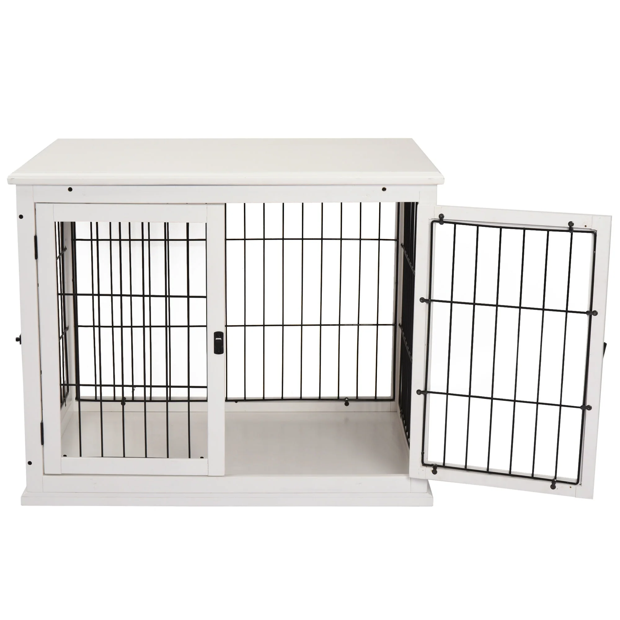 Pawhut Medium-Density Fibreboard 3-Door Small Indoor Pet Cage White - Image 5