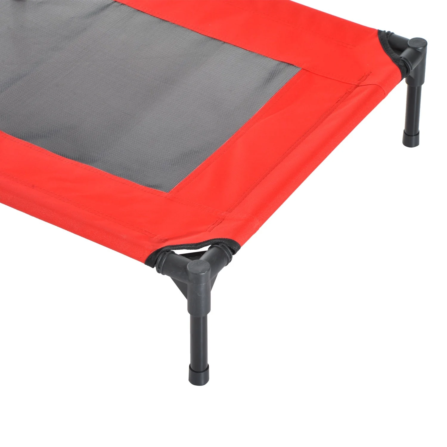 Pawhut Medium Elevated Pet Bed 76Lx61Wx18H cm-Black/Red - Image 6