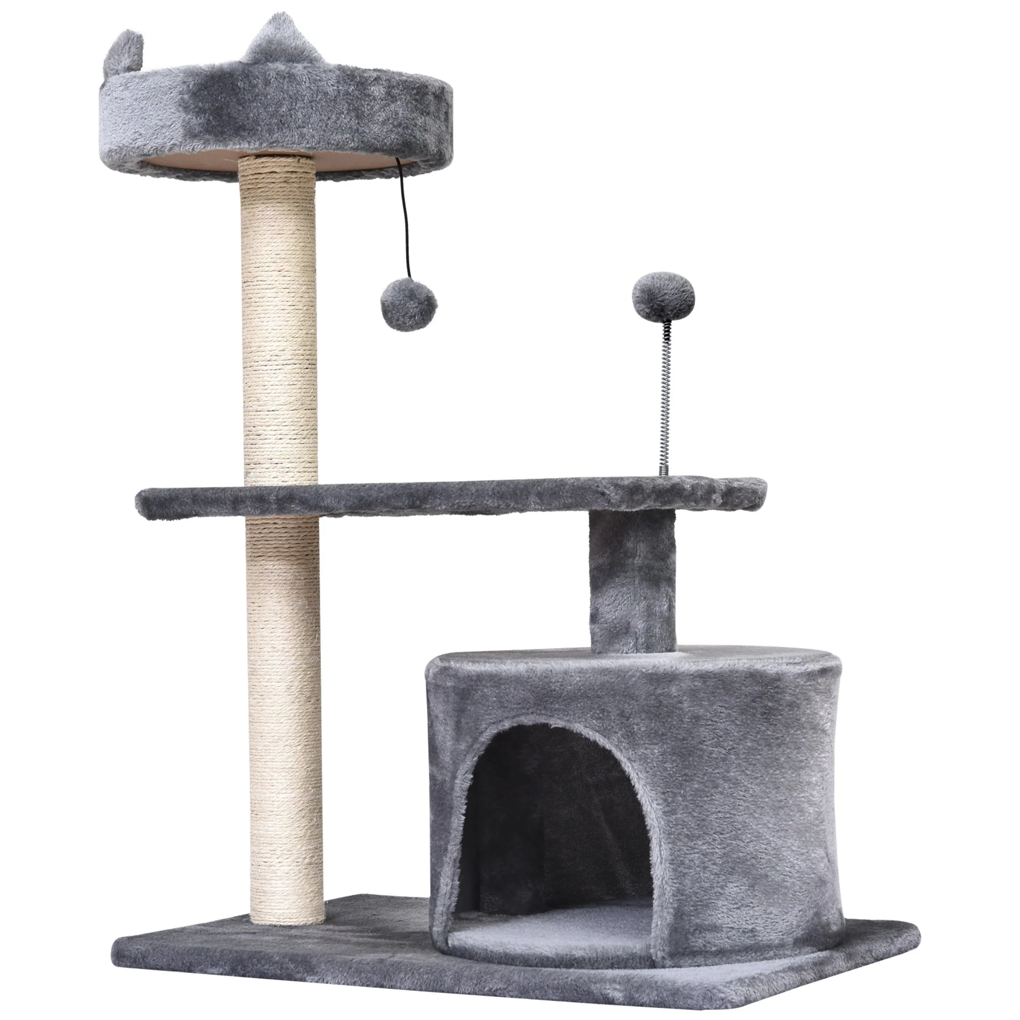 PawHut Mult Level Cat Tree for Indoor Cats with Scratching Post Bed Condo Perch - Image 2