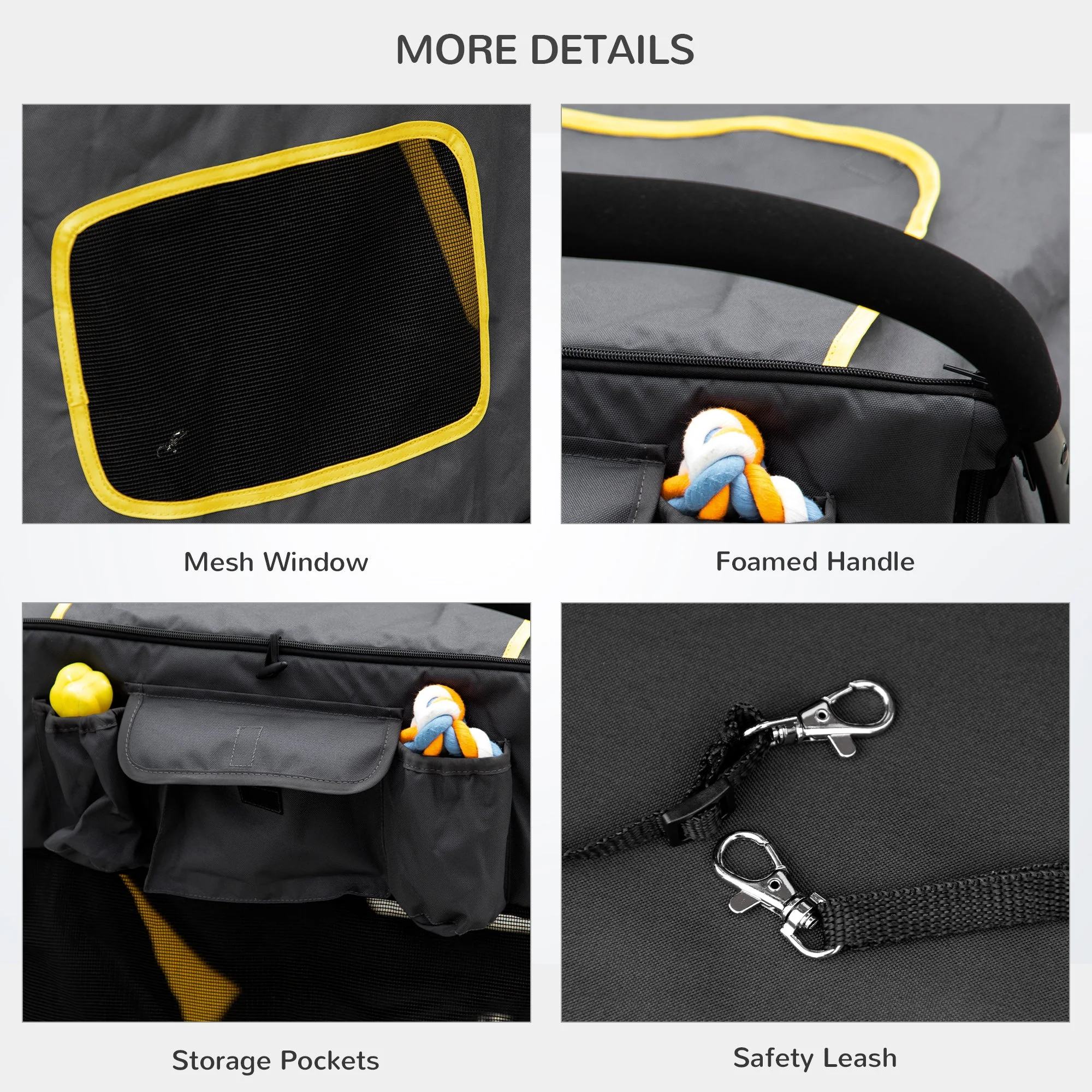 PawHut One-Click Foldable Pet Stroller - Image 4