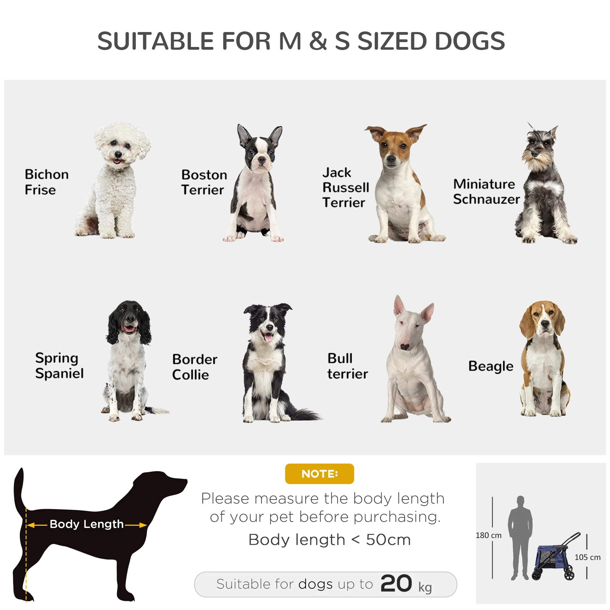PawHut One-Click Foldable Pet Stroller - Image 4