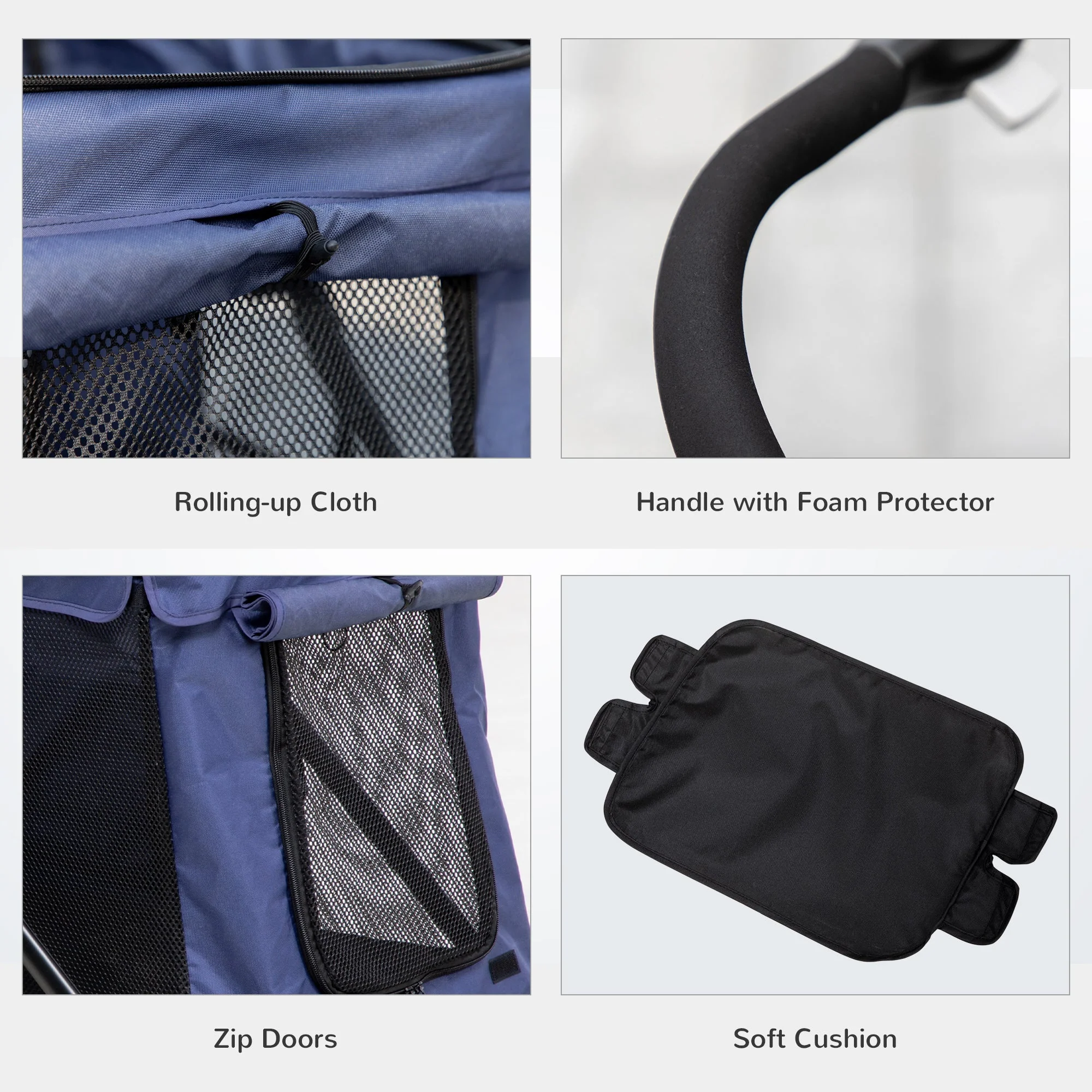PawHut One-Click Foldable Pet Stroller - Image 8