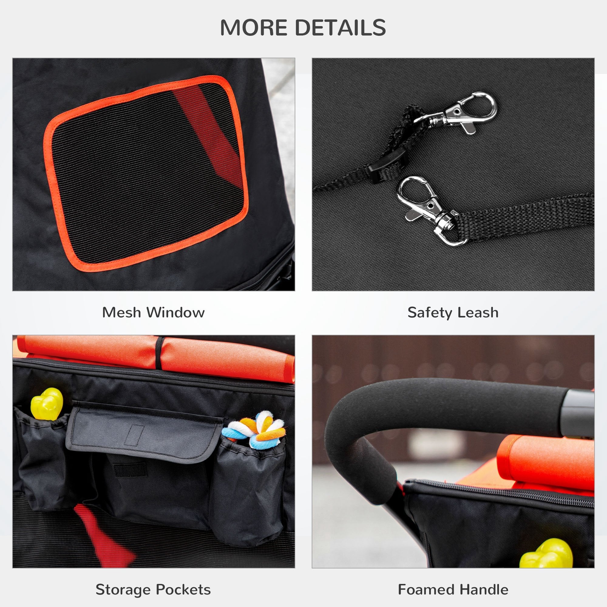 PawHut One-Click Foldable Pet Stroller - Image 7