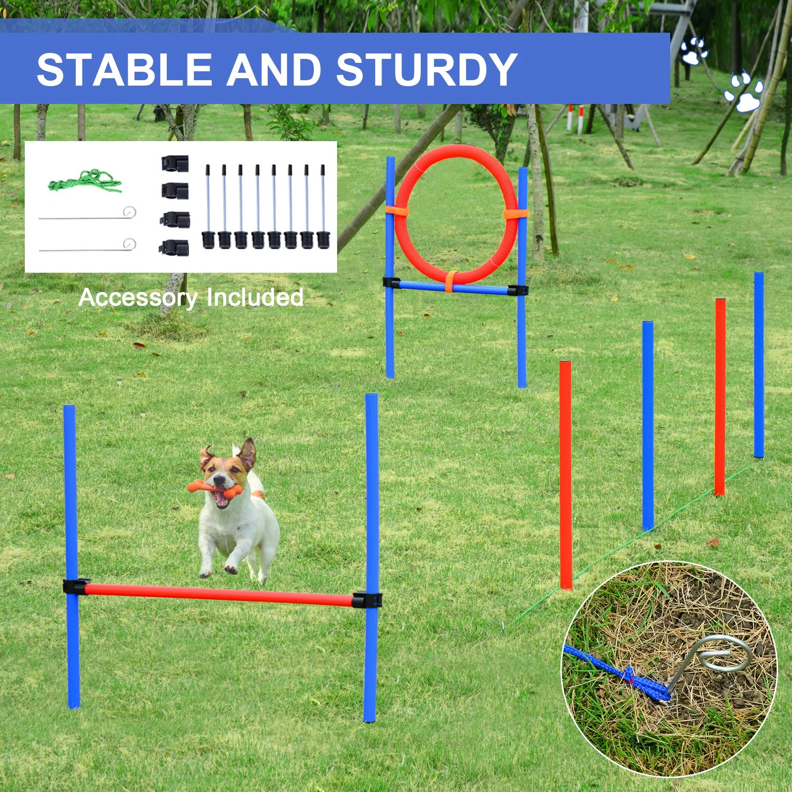 PawHut Pet Agility Training Puppy Training Adjustable Set - Image 6