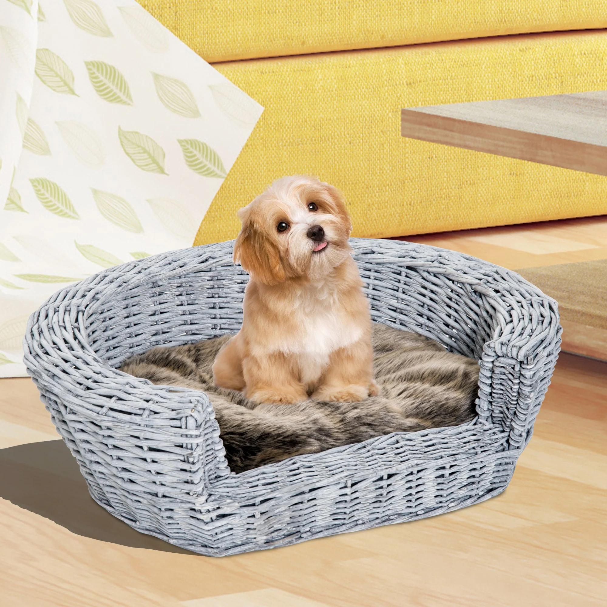 PawHut Pet Basket Sofa Bed - Image 3