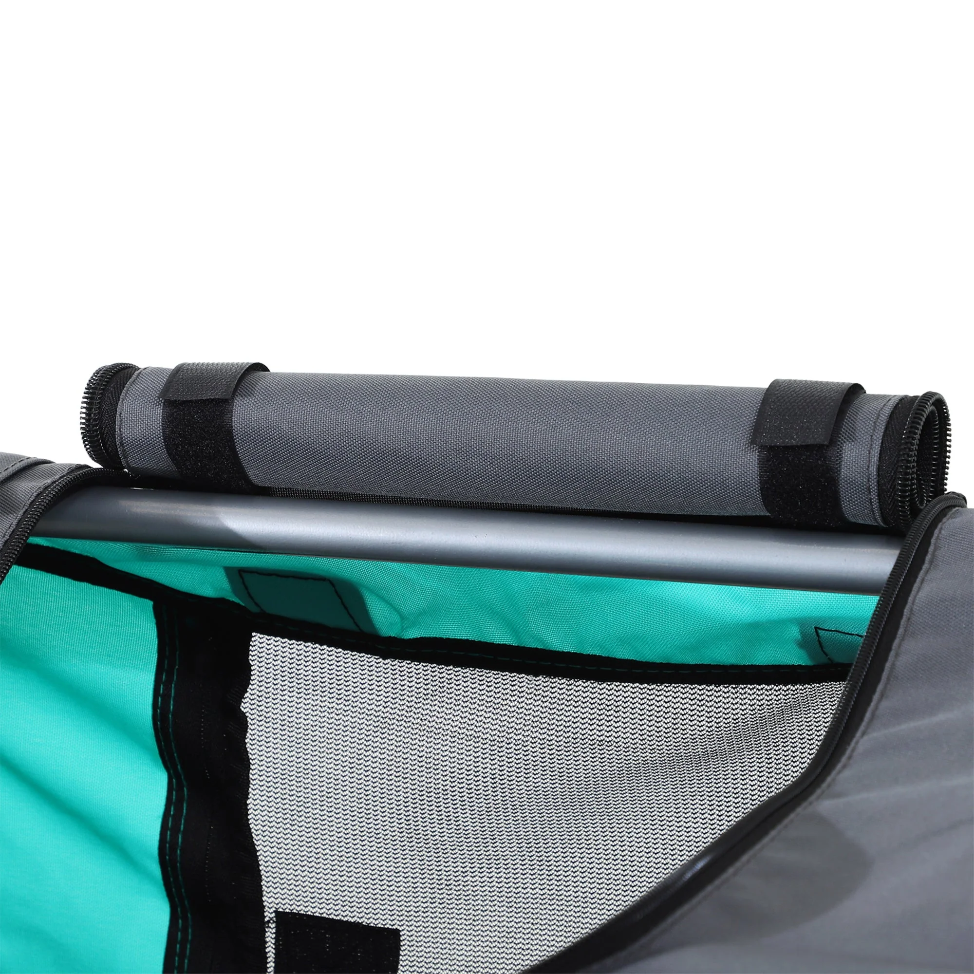 PawHut Pet Bicycle Trailer Dog Cat Bike Carrier Water Resistant for Outdoor Green - Image 3