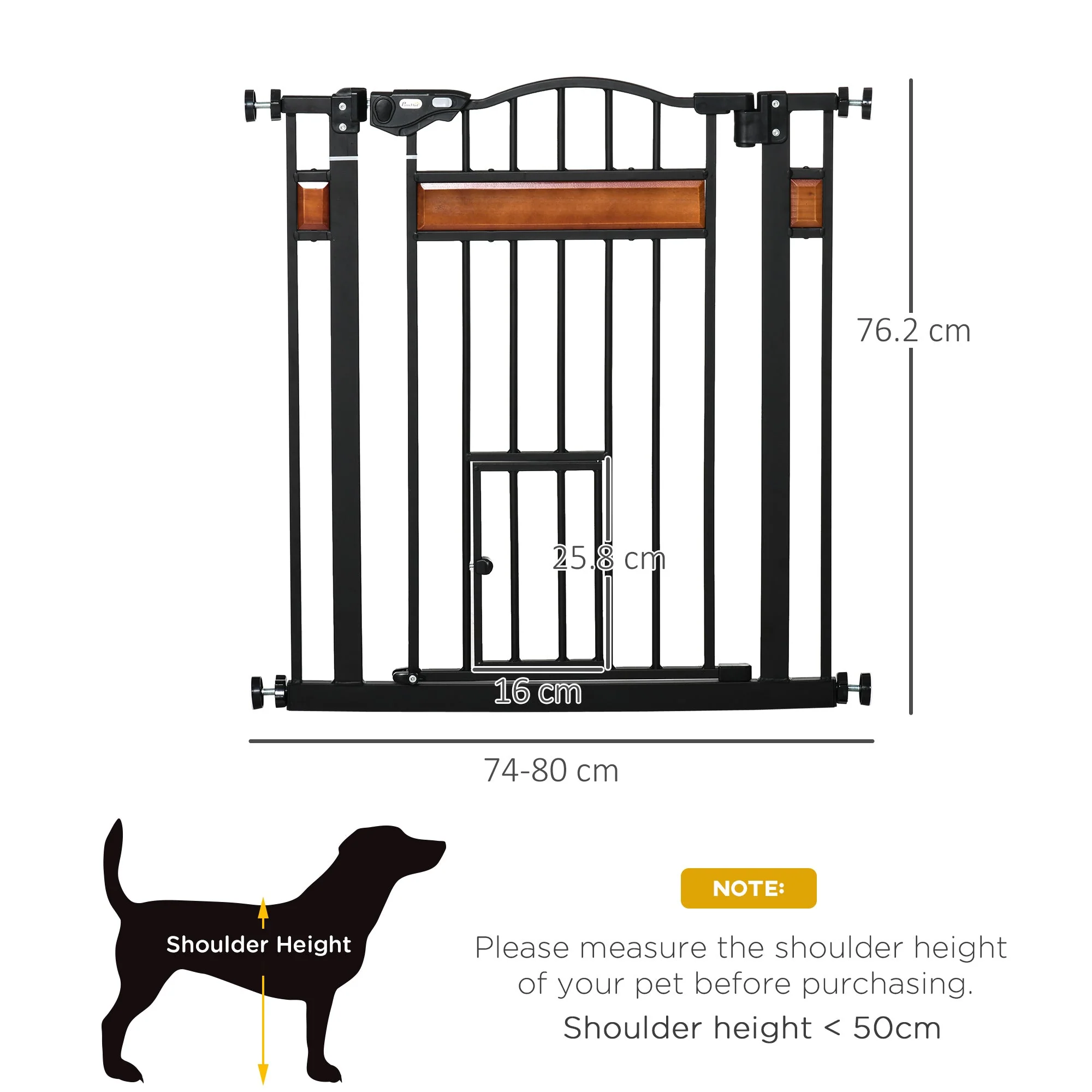 PawHut Pet Gate Safety Gate - Image 2