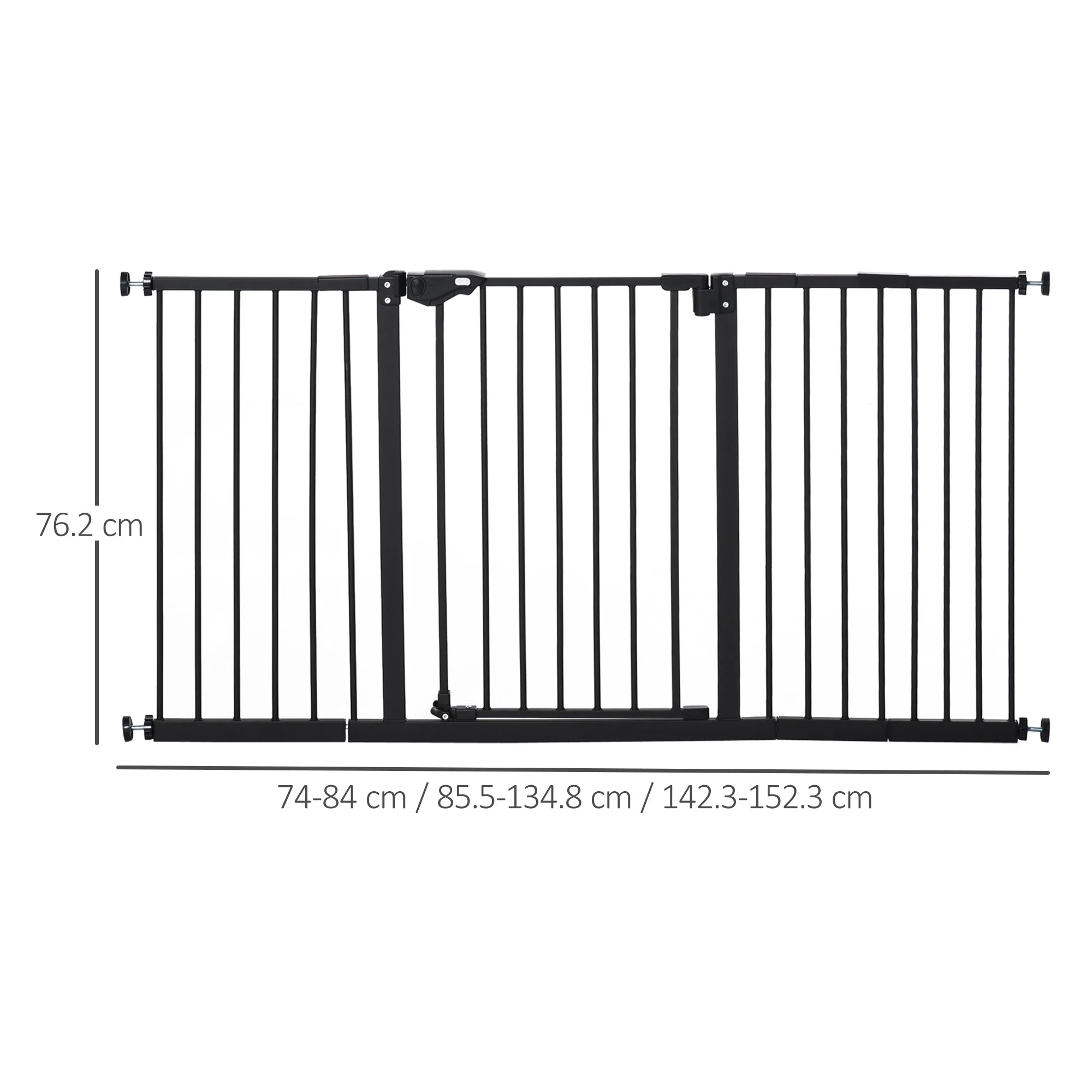 PawHut Pet Safety Gate Retractable Divider Home w/ 3 Extensions and Adjustable Screws - Image 4