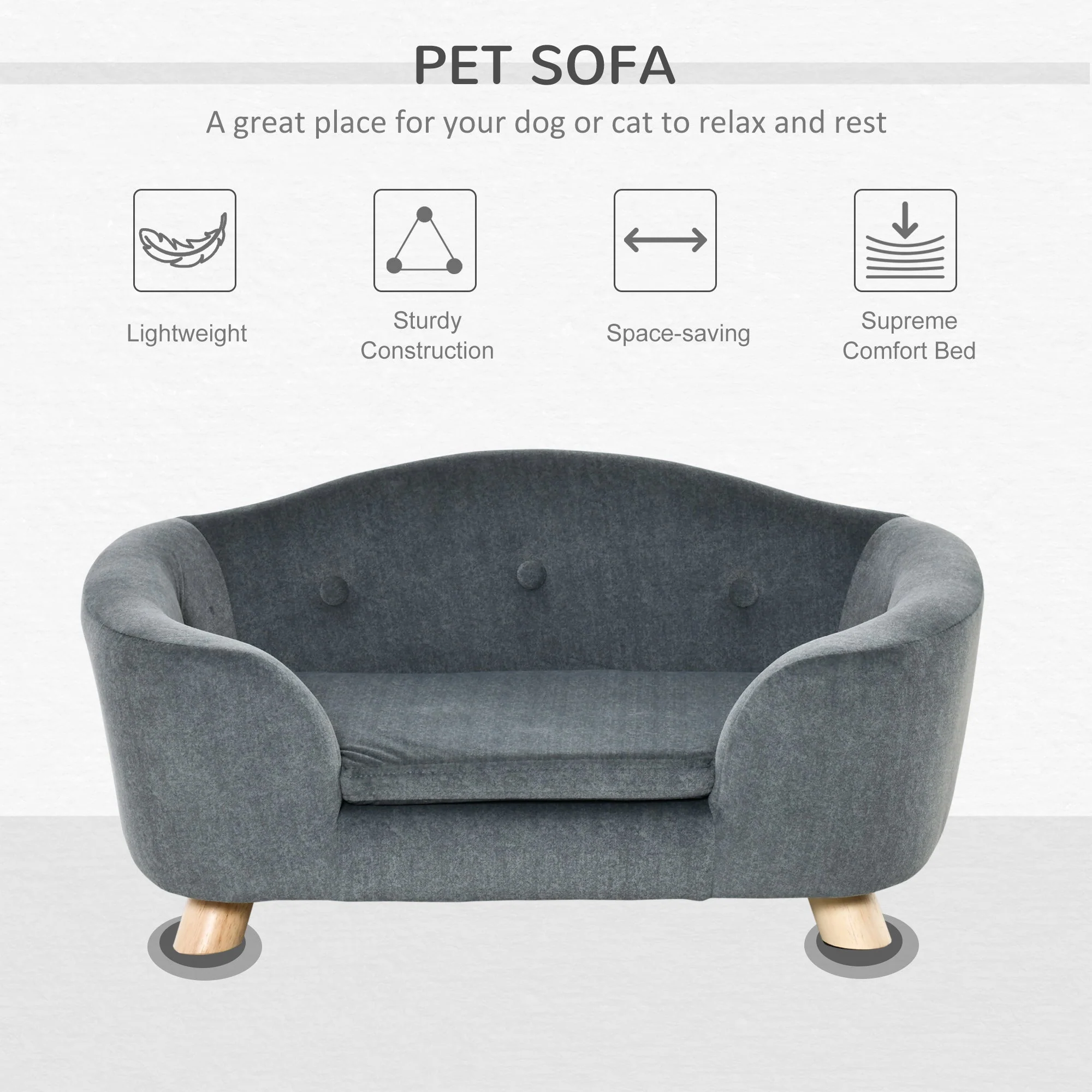 PawHut Pet Sofa Puppy Kitten Lounge - Image 4