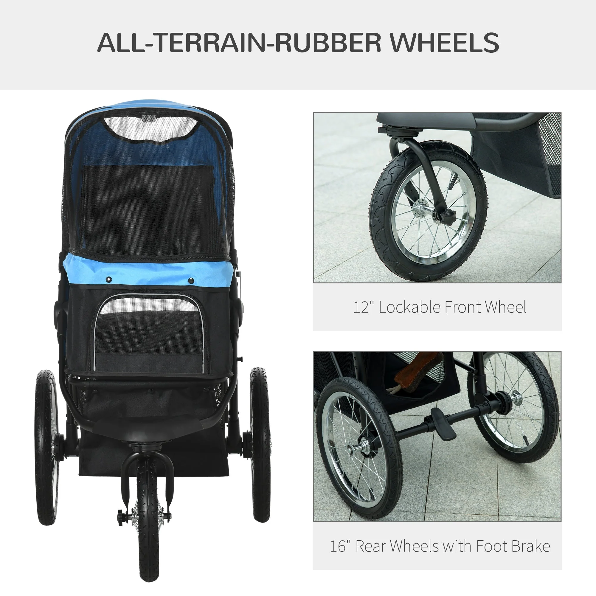 PawHut Pet Stroller Jogger for Medium - Image 2