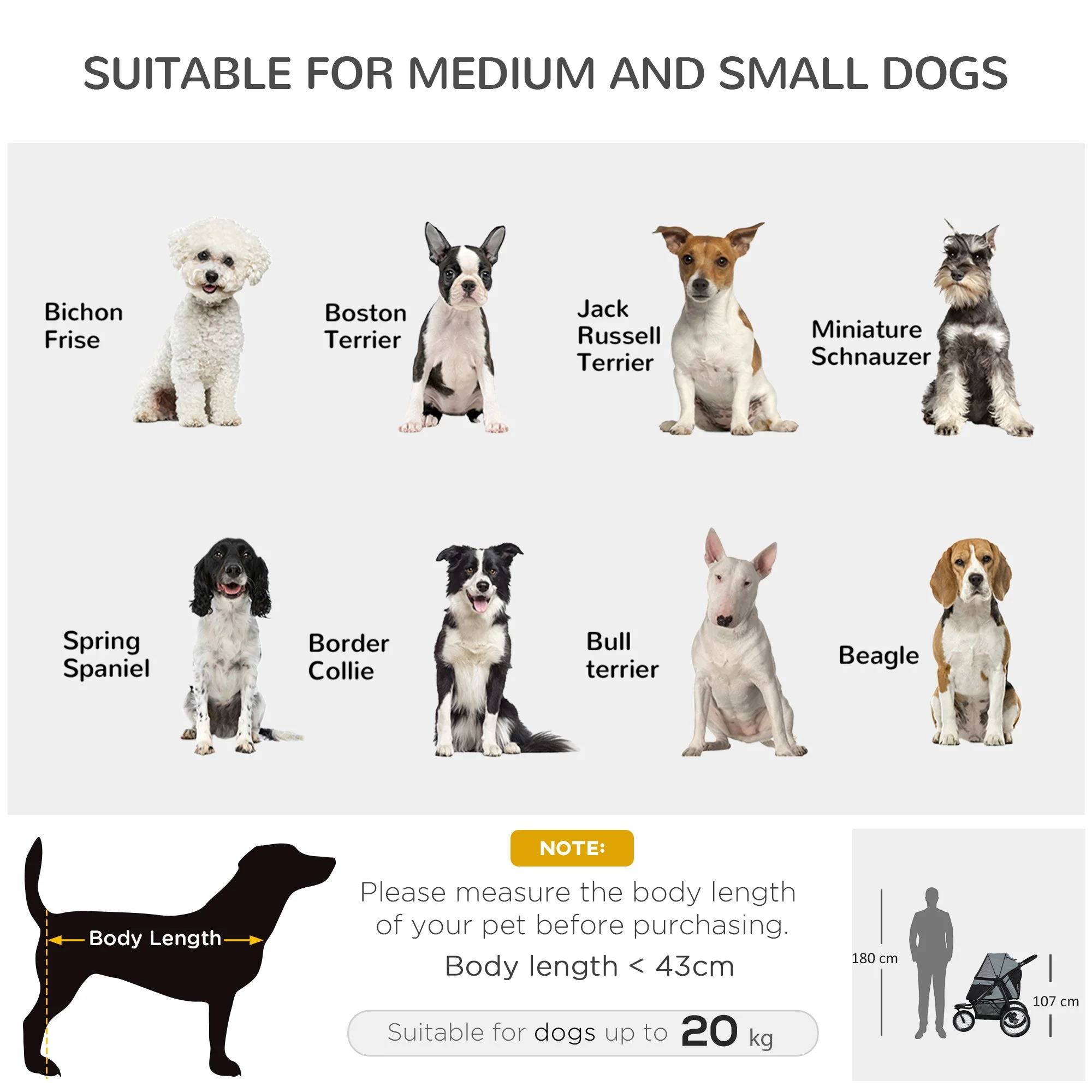 PawHut Pet Stroller Jogger for Medium - Image 4
