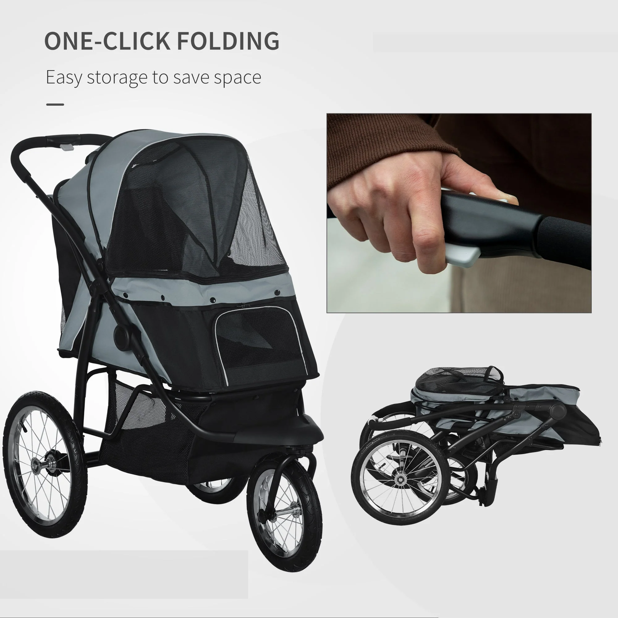 PawHut Pet Stroller Jogger for Medium - Image 6
