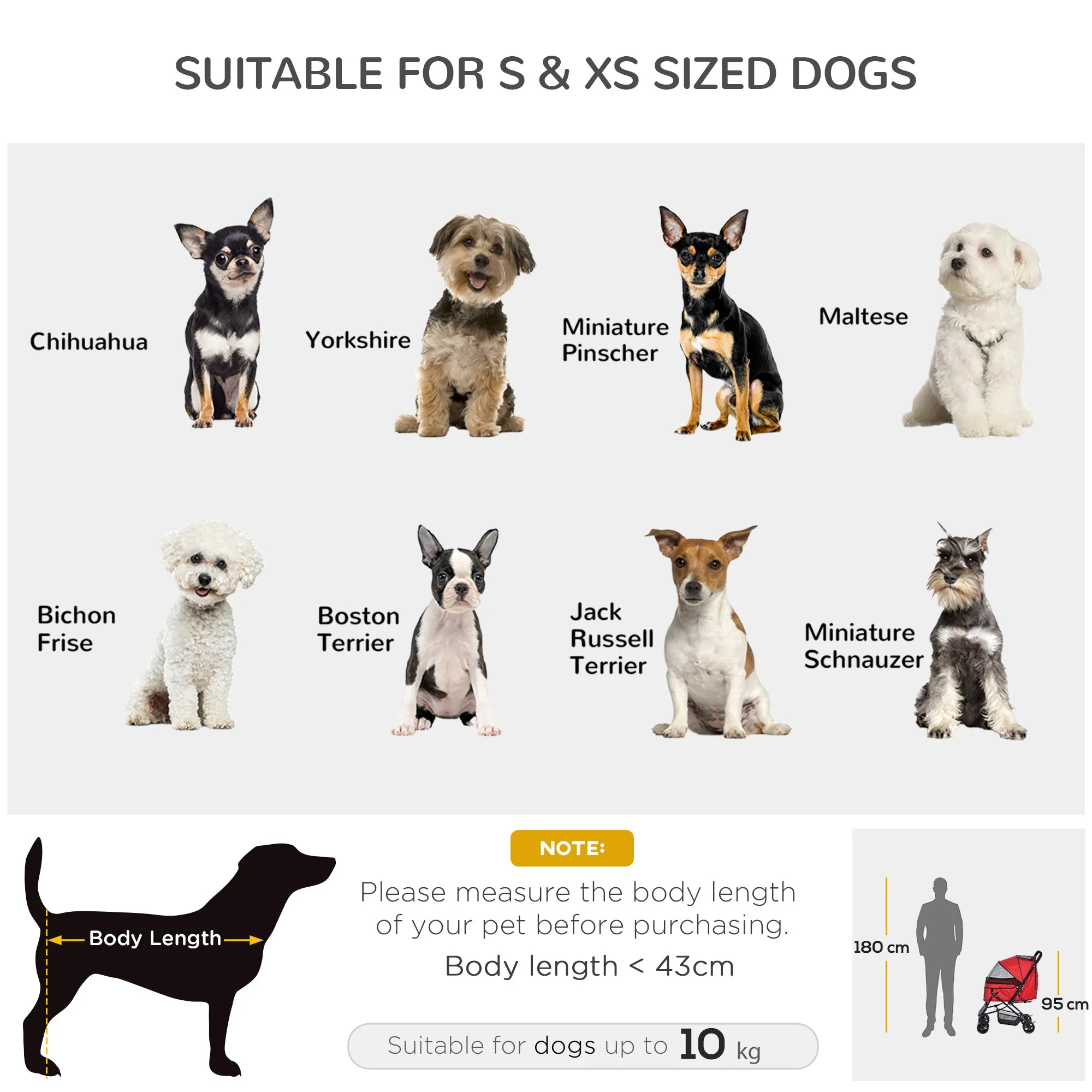 PawHut Pet Stroller Pushchair Foldable Travel Dog Cat Carriage w/ Reversible Handle Brake Basket - Image 5