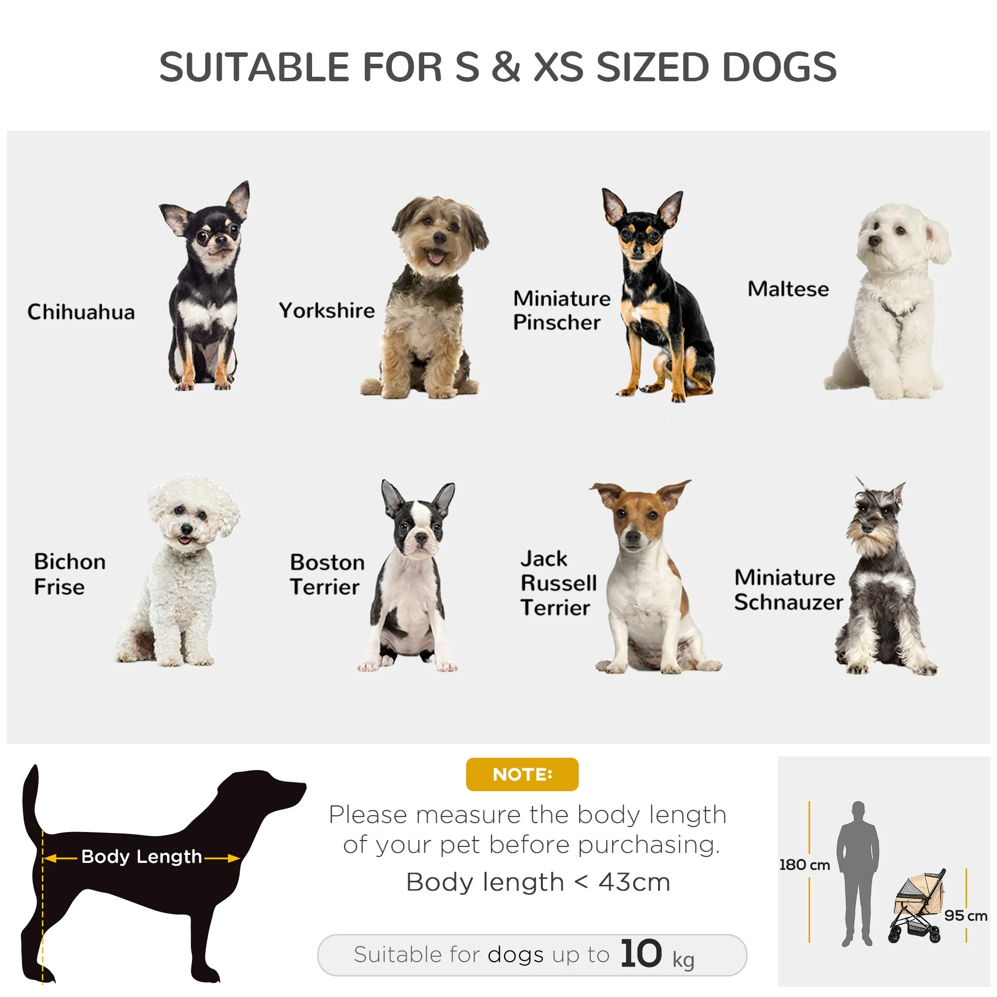 PawHut Pet Stroller Pushchair Foldable Travel Dog Cat Carriage w/ Reversible Handle Brake Basket - Image 5
