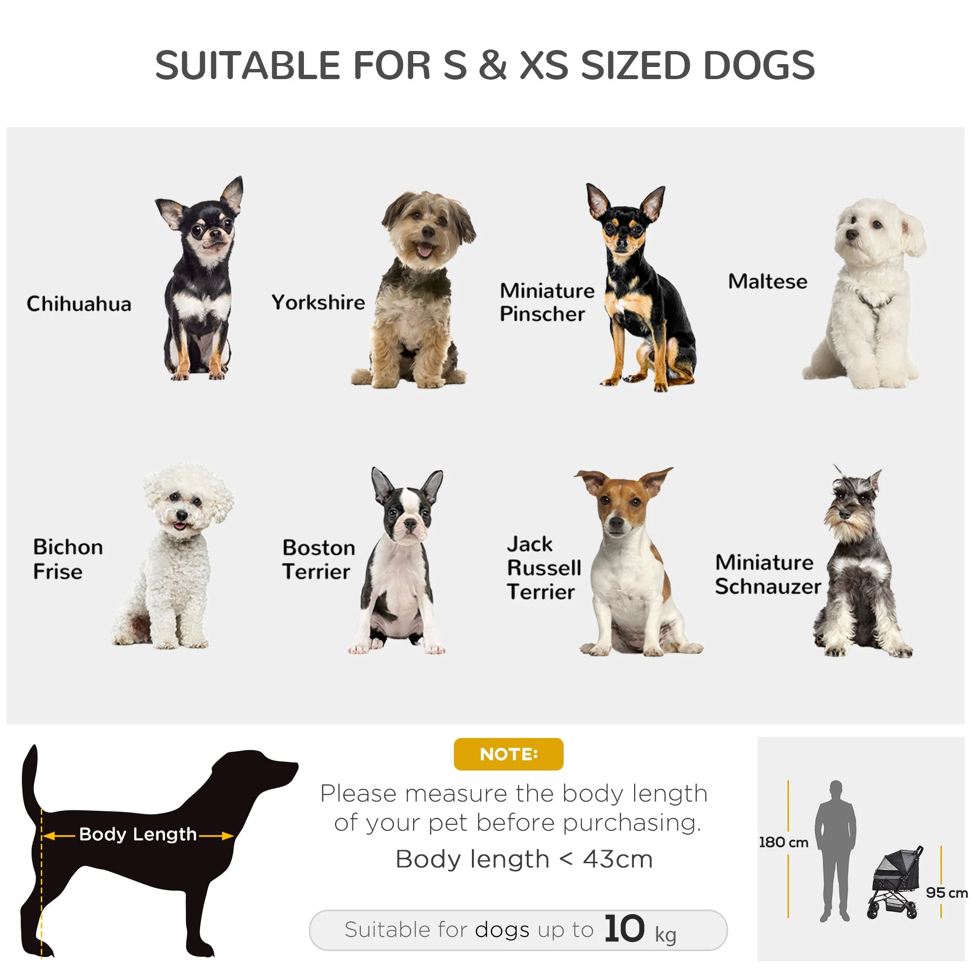 PawHut Pet Stroller Pushchair Foldable Travel Dog Cat Carriage w/ Reversible Handle Brake Basket - Image 3