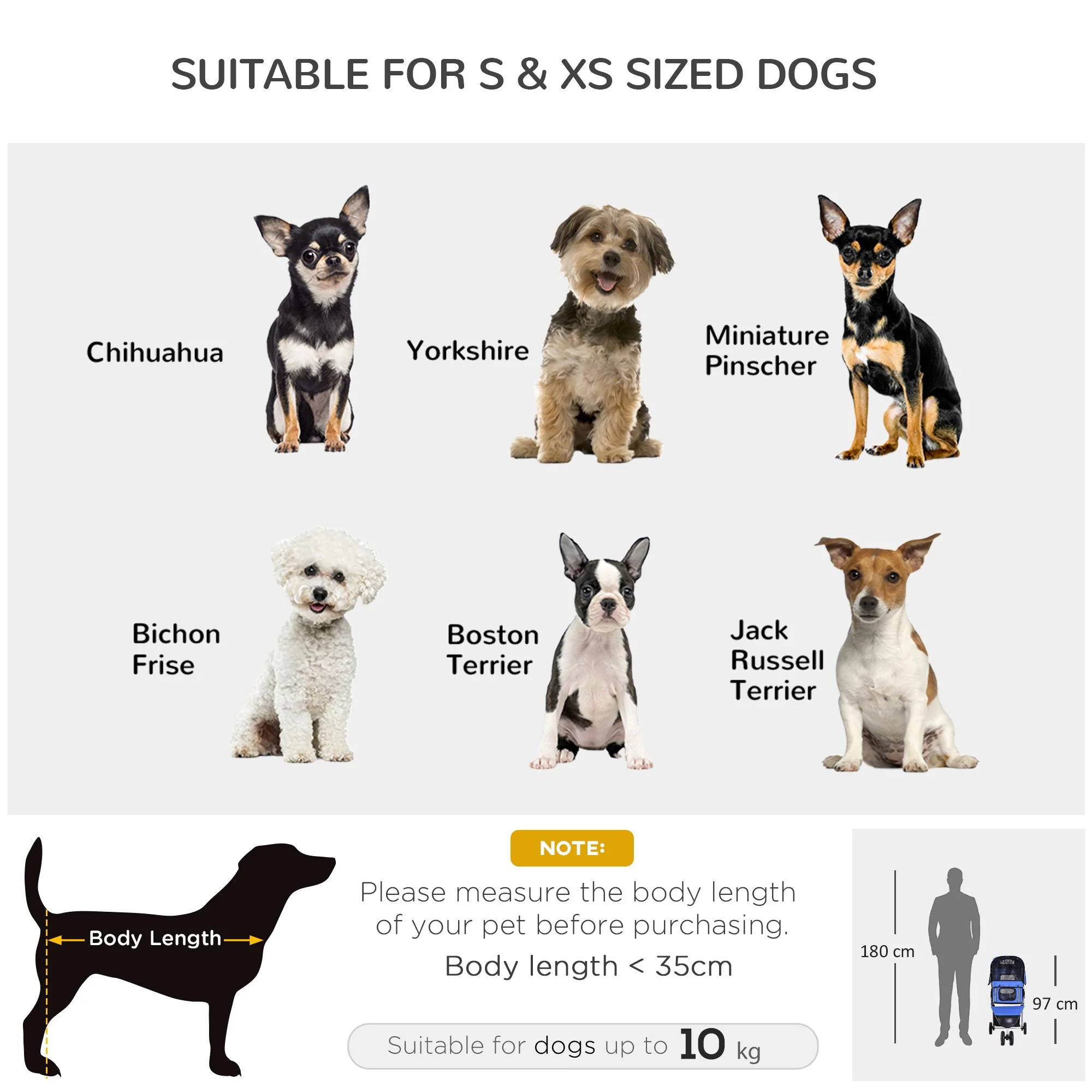 PawHut Pet Travel Stroller Cat Dog Pushchair Trolley Puppy Jogger Carrier Three Wheels for Small Miniature DogsBlue - Image 7