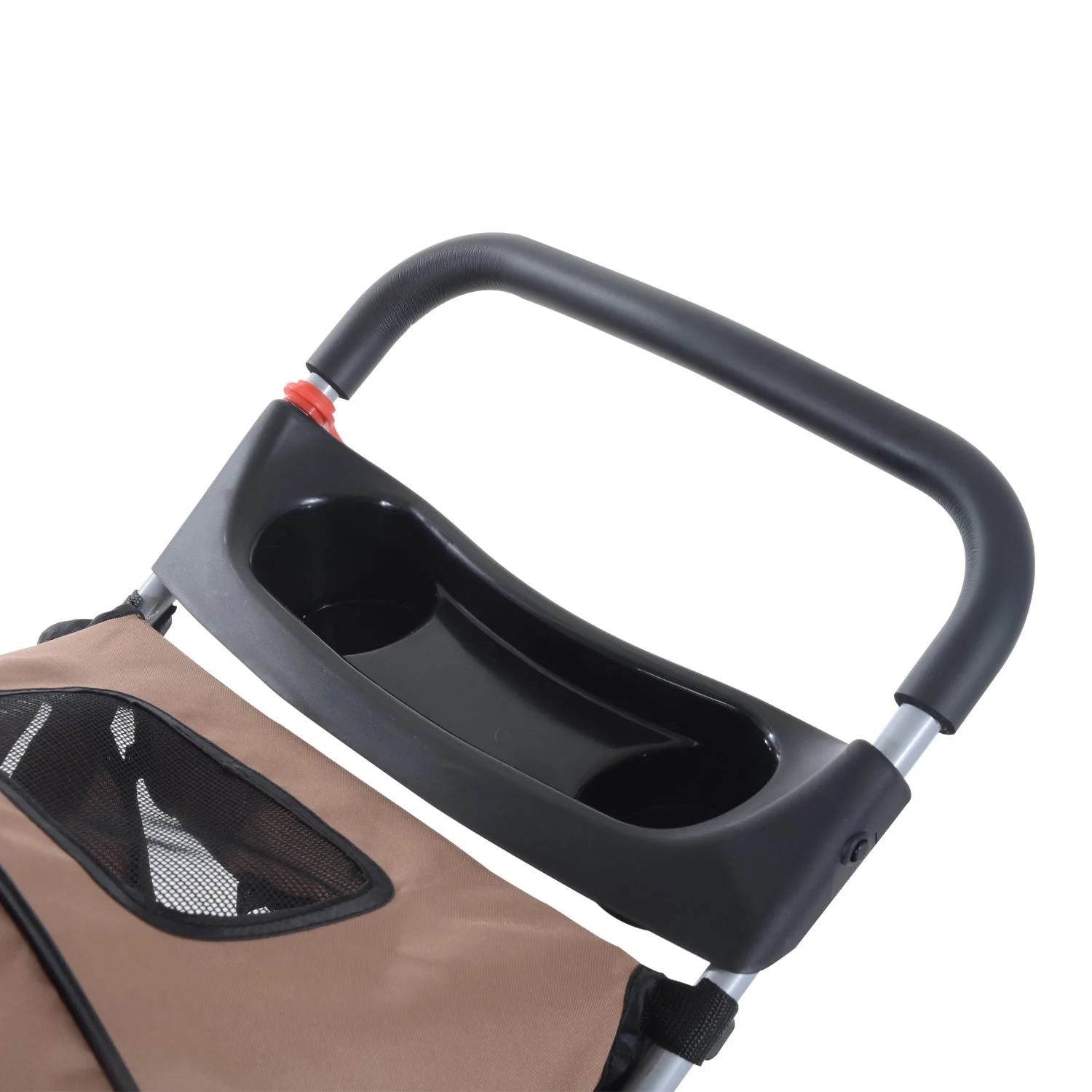 PawHut Pet Travel Stroller Cat Dog Pushchair Trolley Puppy Jogger Carrier Three Wheels for Small Miniature DogsCoffee - Image 9
