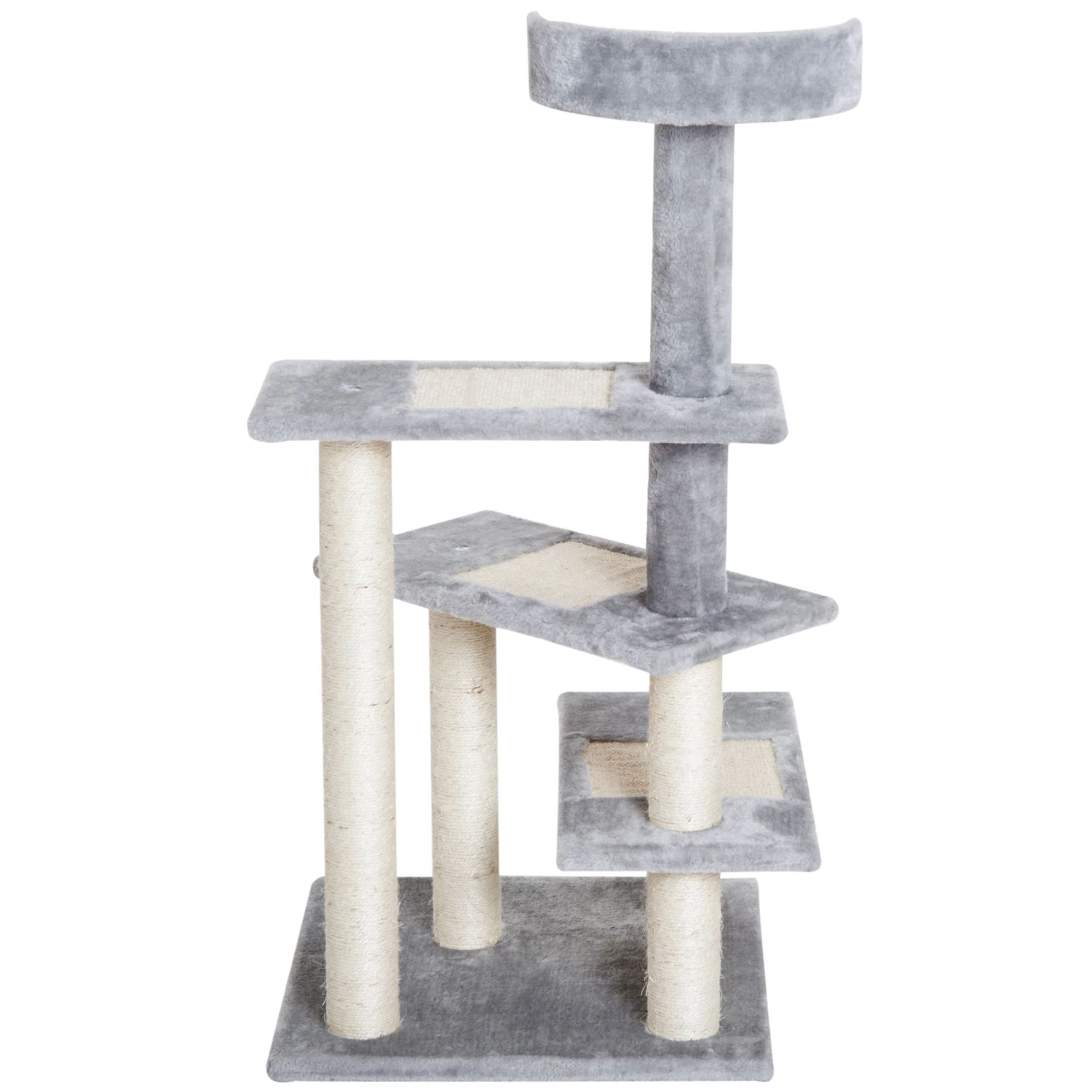 PawHut Plush Cat Tree Activity Center-Grey - Image 2