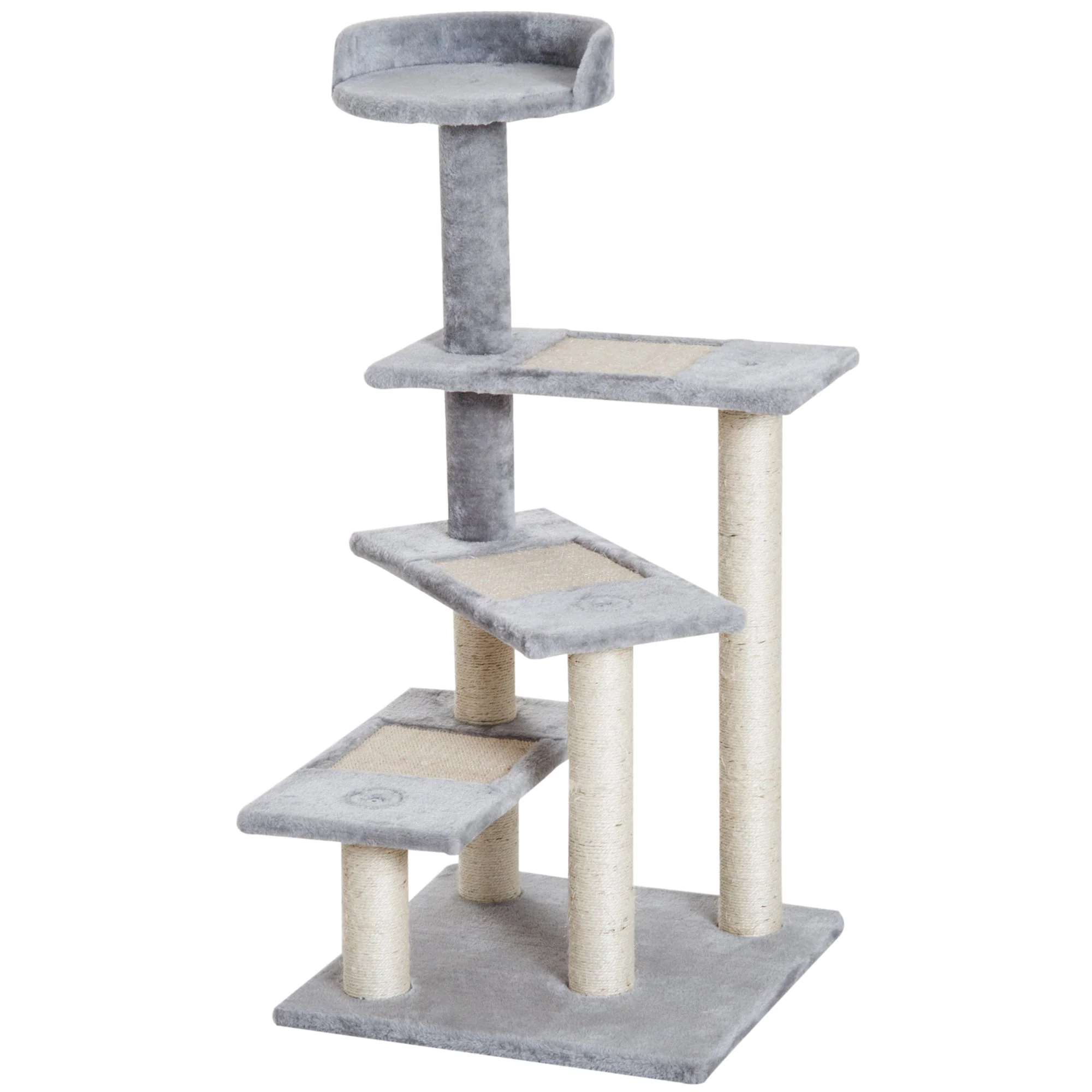 PawHut Plush Cat Tree Activity Center-Grey - Image 9