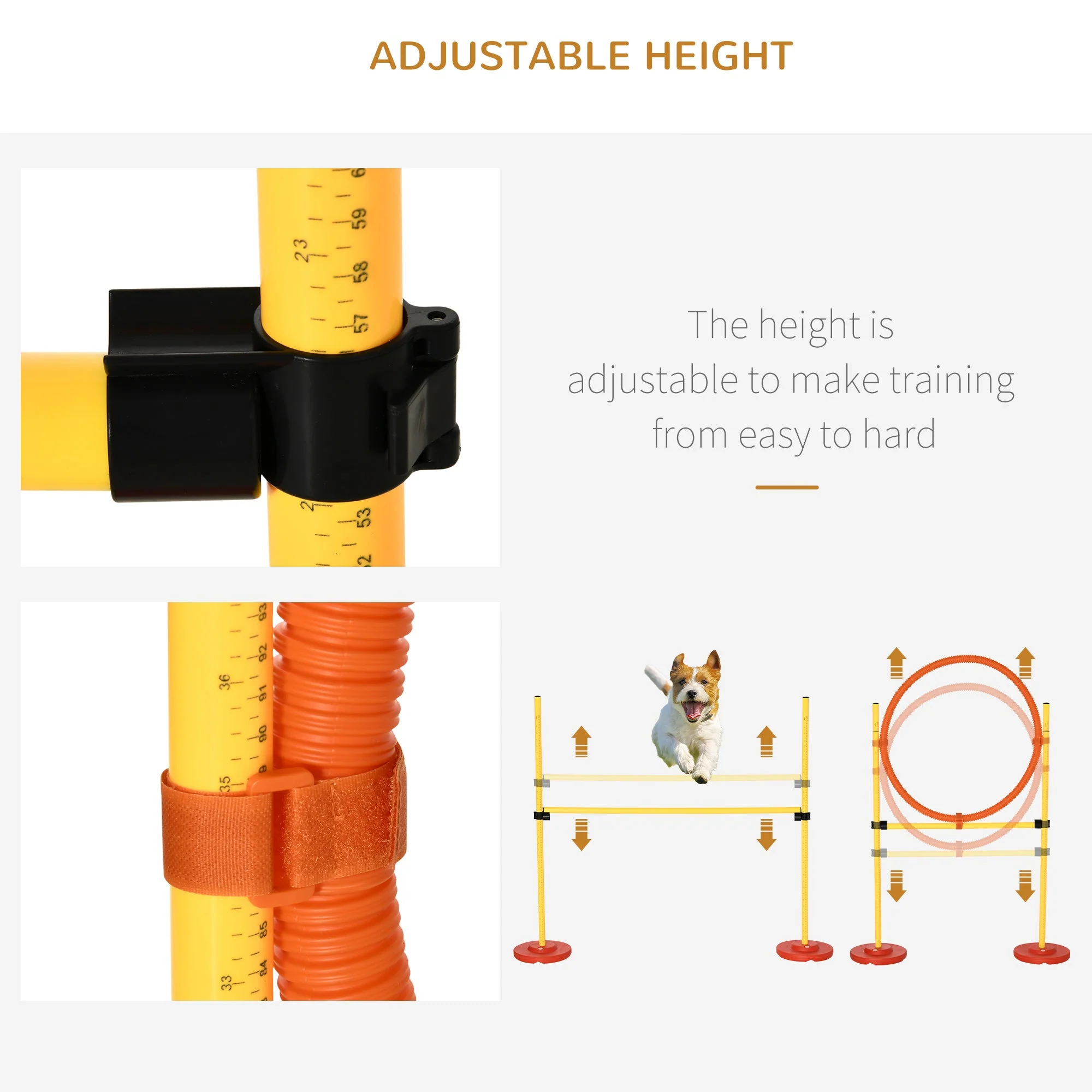 Pawhut Portable Pet Agility Training Obstacle Set For Dogs W/ Adjustable High Jumping Pole - Image 8