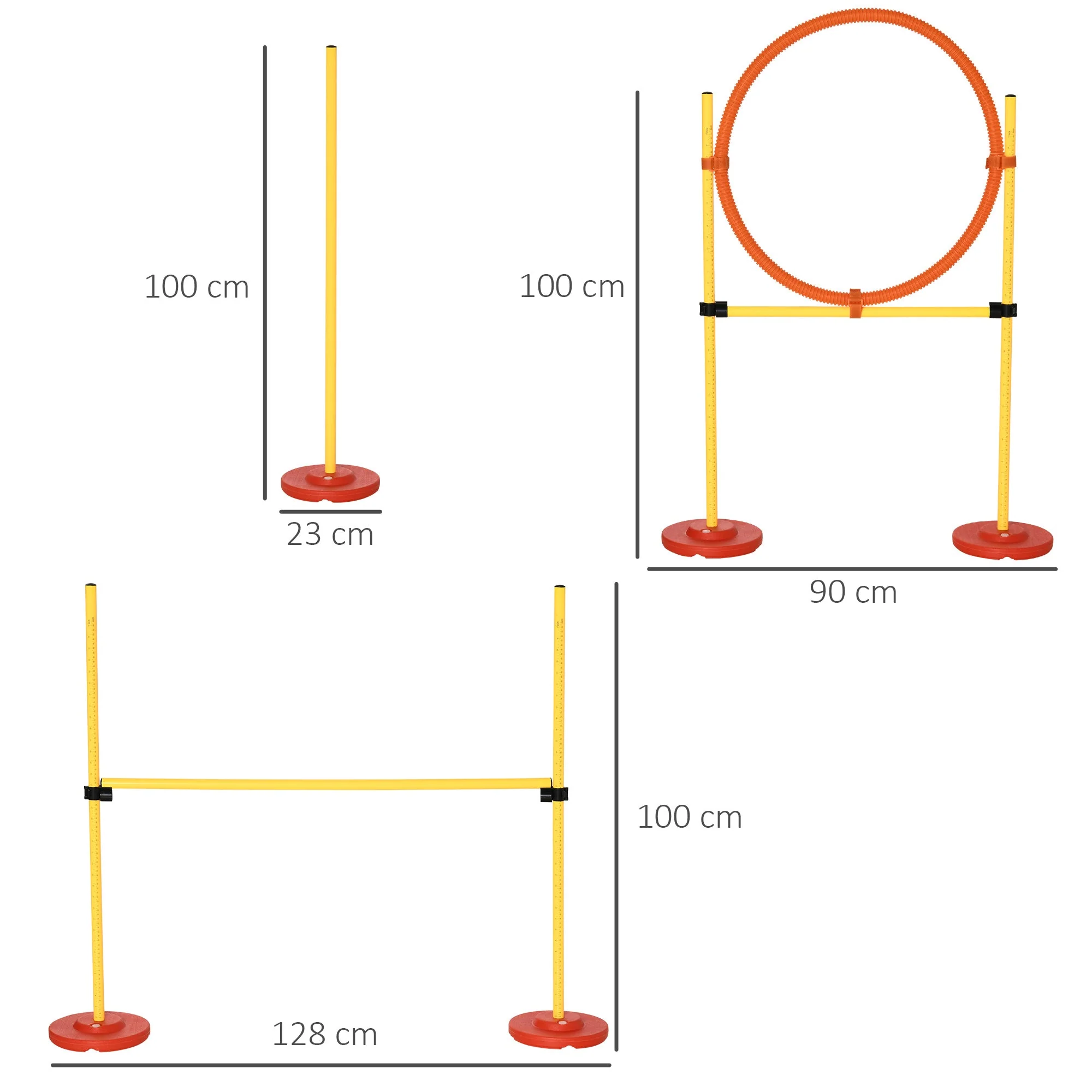 Pawhut Portable Pet Agility Training Obstacle Set For Dogs W/ Adjustable High Jumping Pole - Image 2