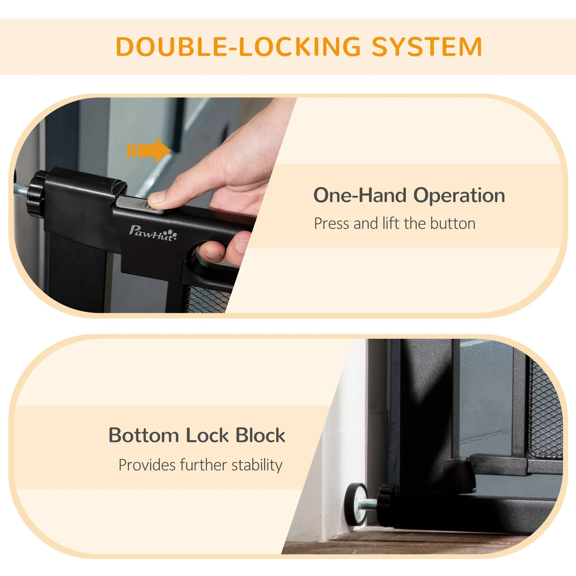 PawHut Pressure Fit Safety Gate for Doors and Stairs - Image 7