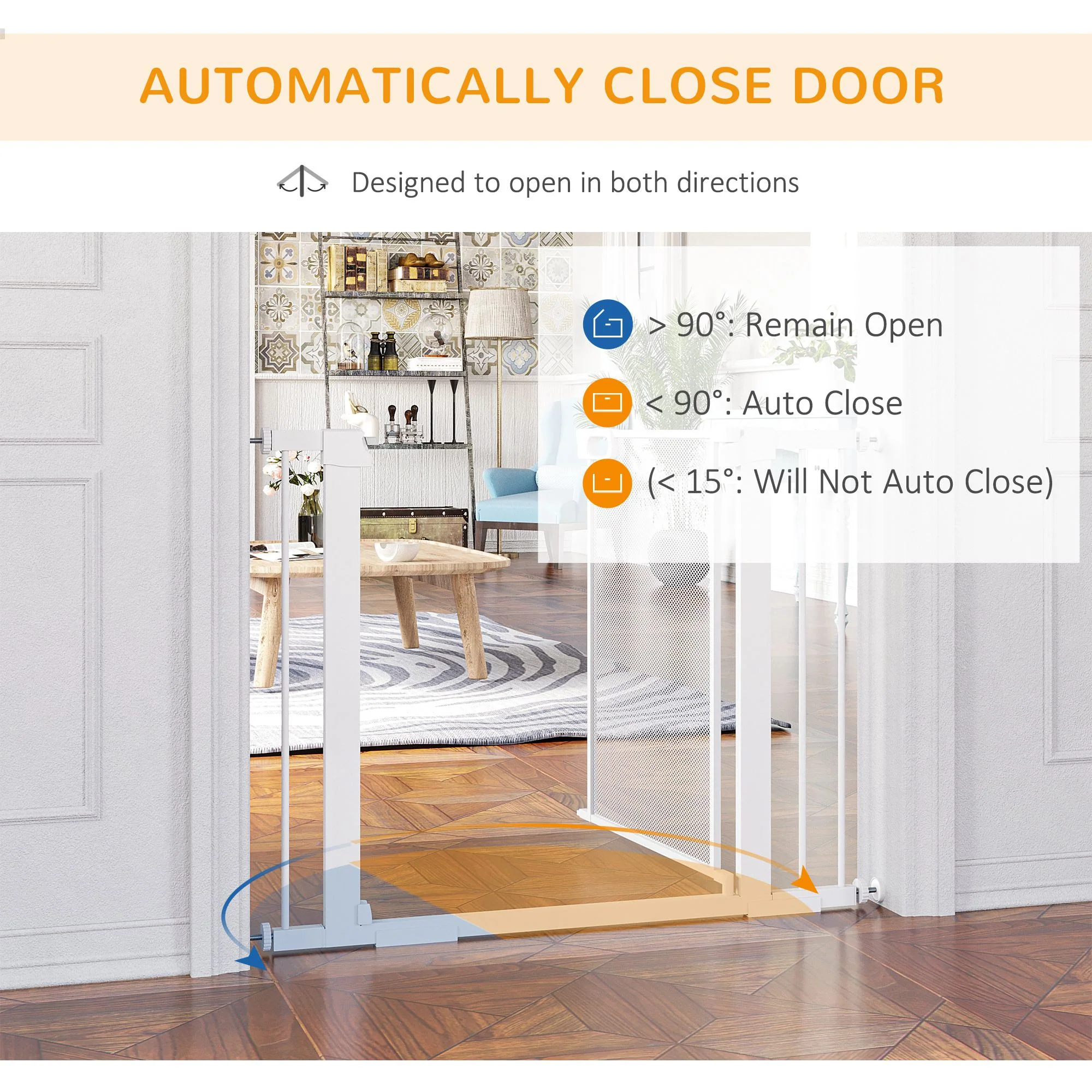 PawHut Pressure Fit Safety Gate for Doorways and Staircases - Image 6