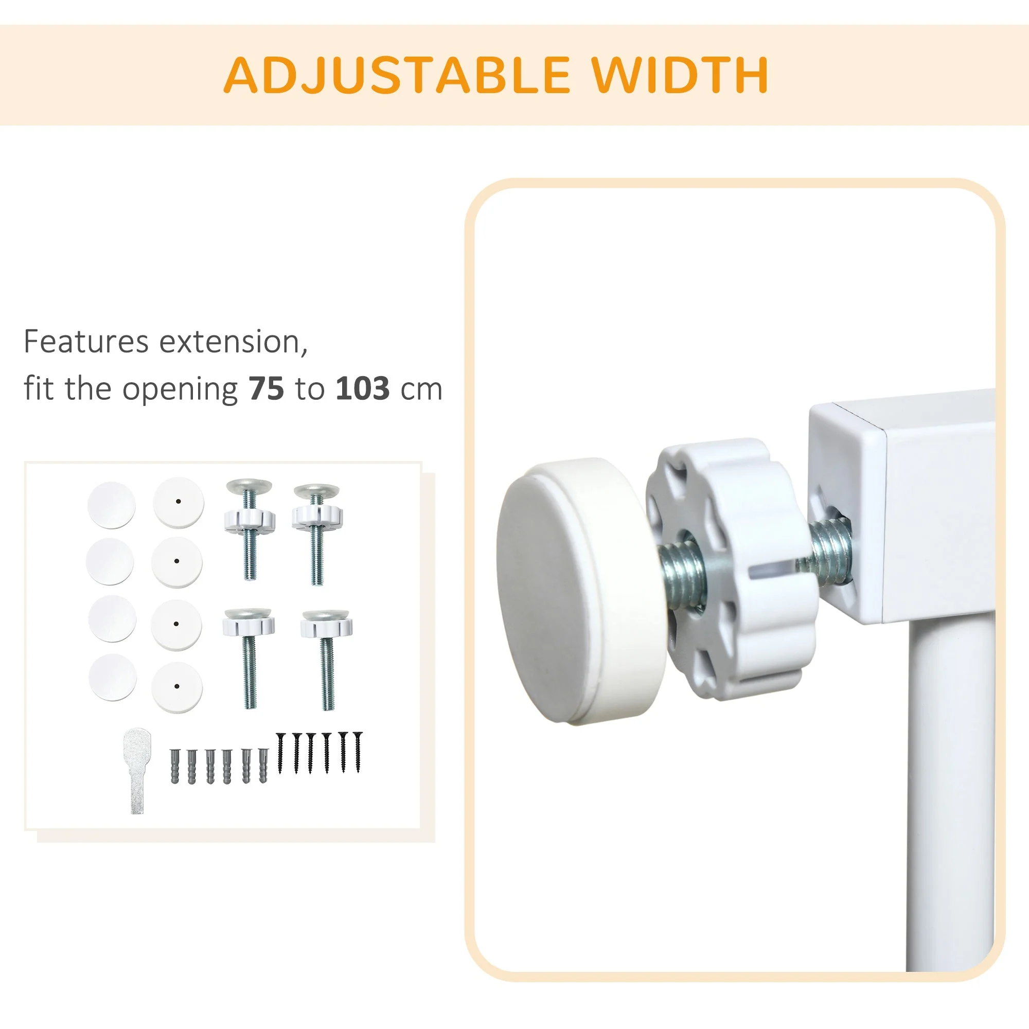PawHut Pressure Fit Safety Gate for Doorways and Staircases - Image 7