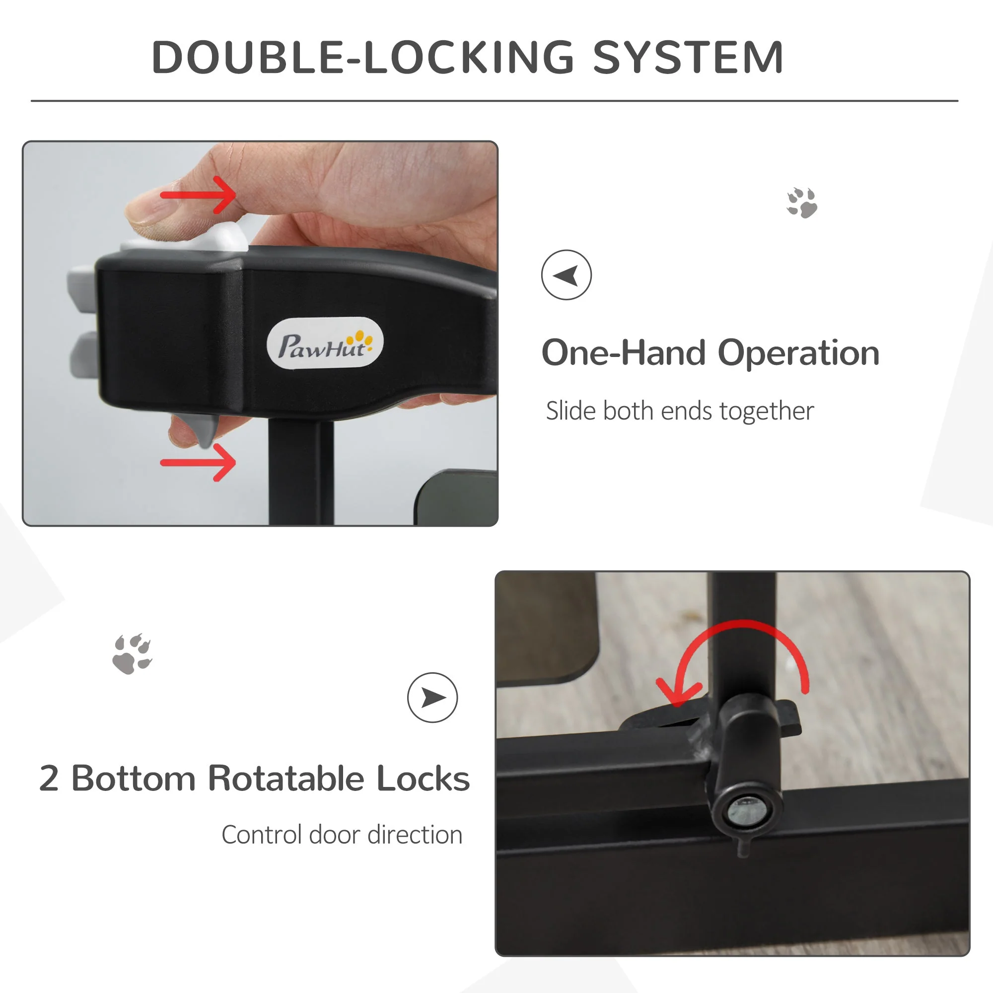 PawHut Pressure Fit Safety Gate for Doorways and Staircases - Image 4