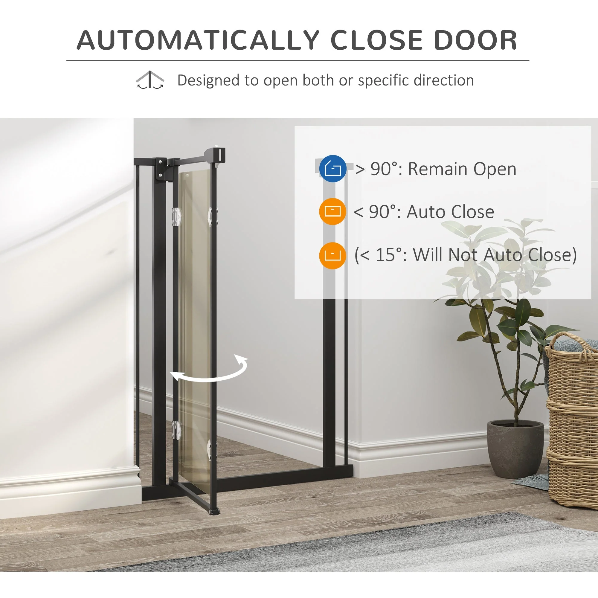 PawHut Pressure Fit Safety Gate for Doorways and Staircases - Image 5