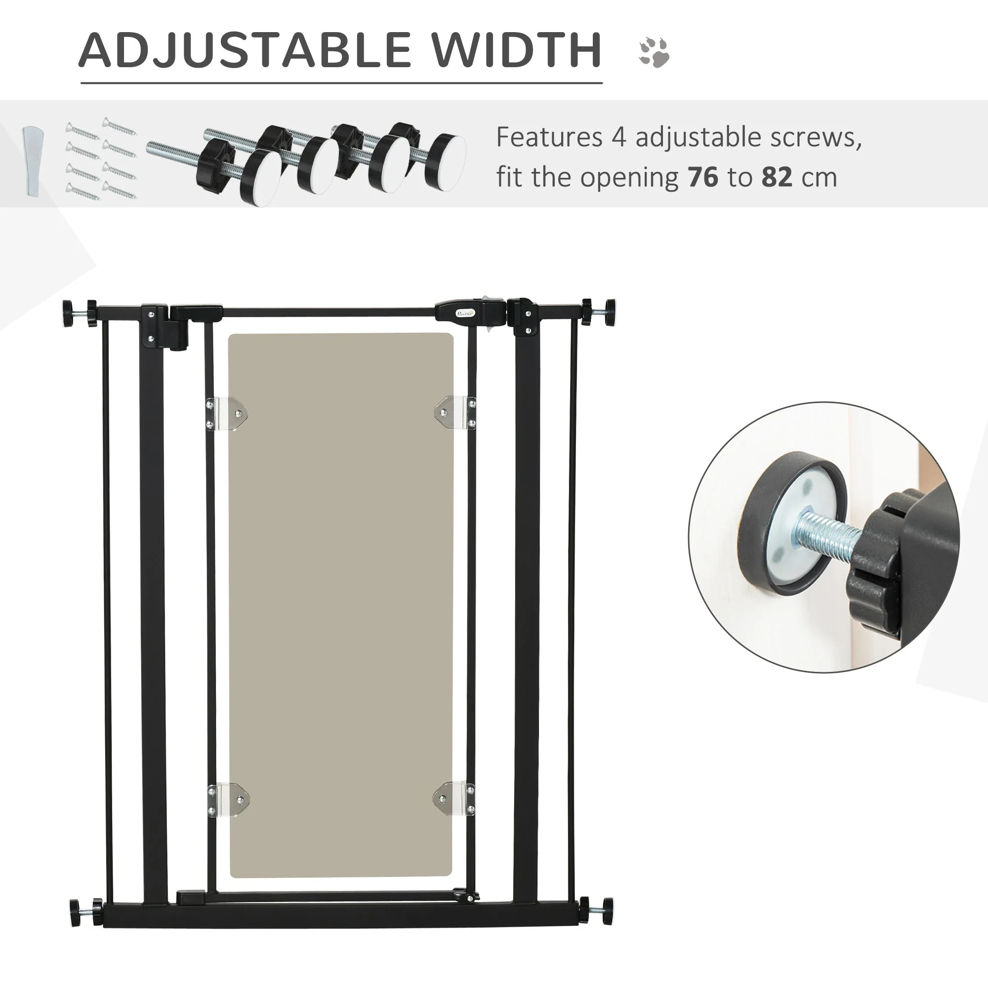 PawHut Pressure Fit Safety Gate for Doorways and Staircases - Image 6