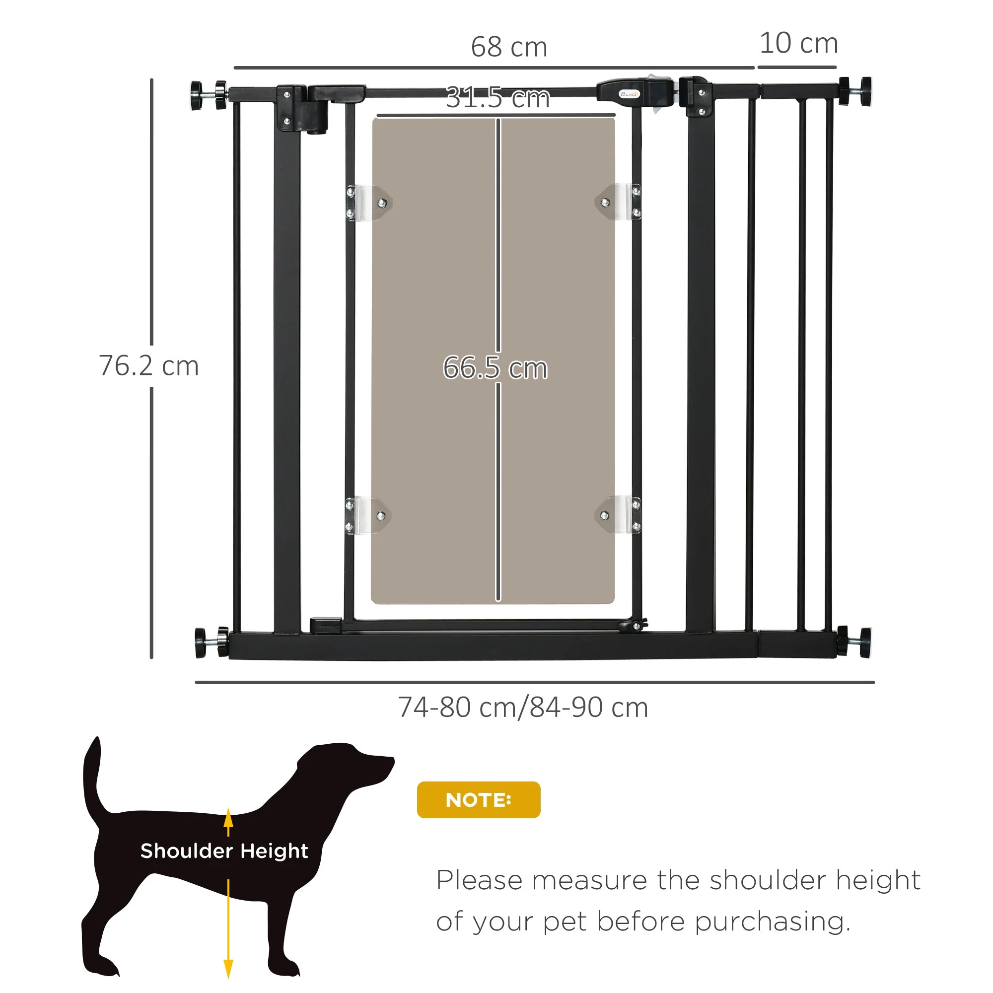 PawHut Pressure Fit Safety Gate for Doorways and Staircases - Image 4