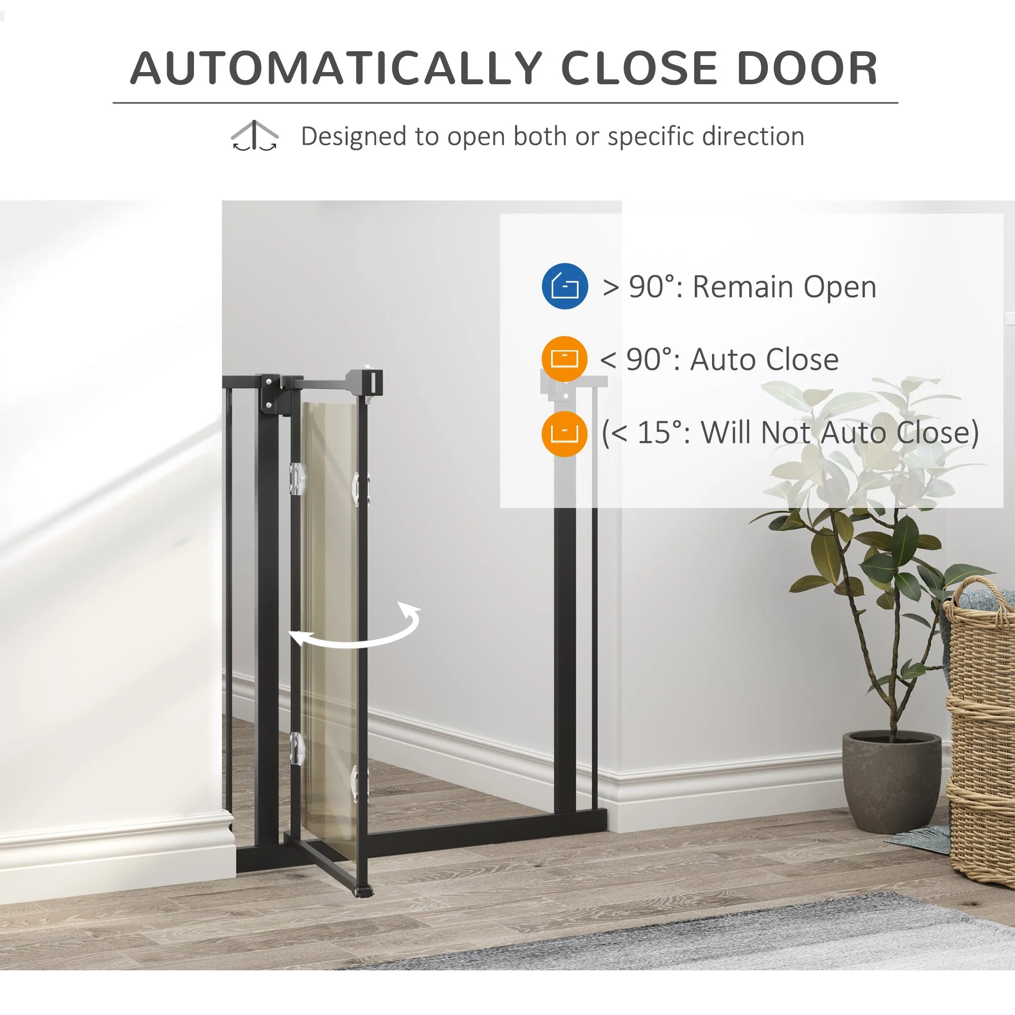 PawHut Pressure Fit Safety Gate for Doorways and Staircases - Image 6