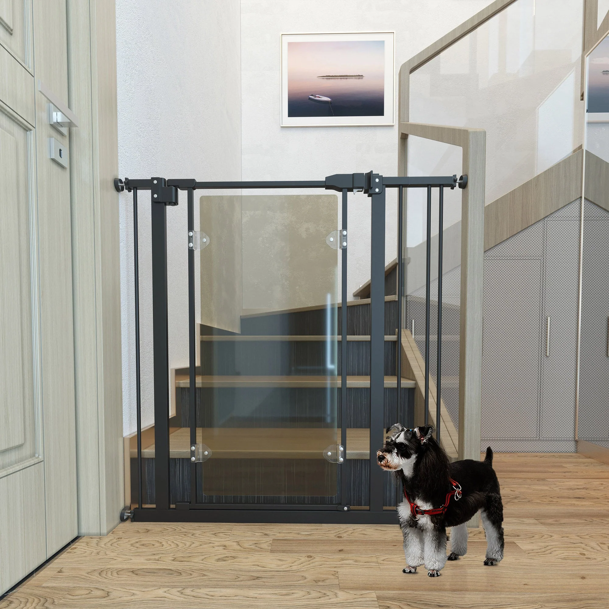 PawHut Pressure Fit Safety Gate for Doorways and Staircases - Image 5