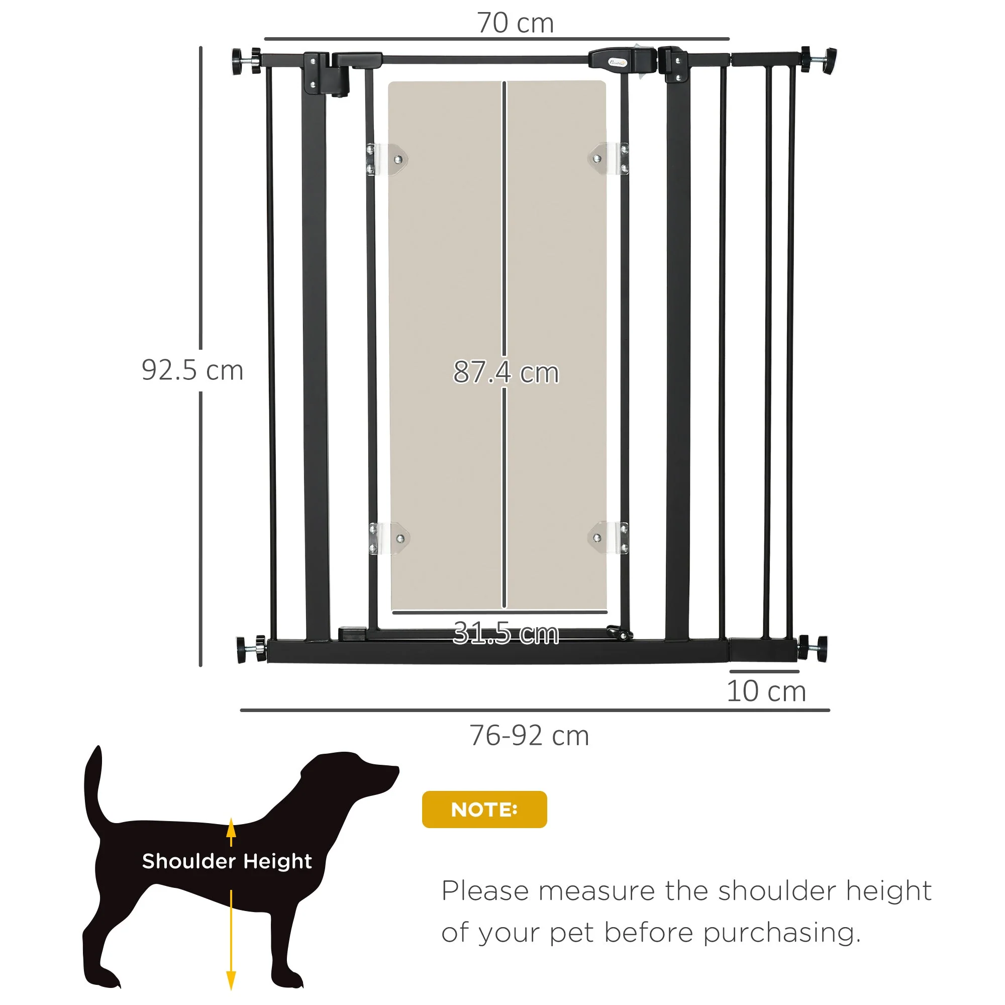 PawHut Pressure Fit Safety Gate for Doorways and Staircases - Image 6