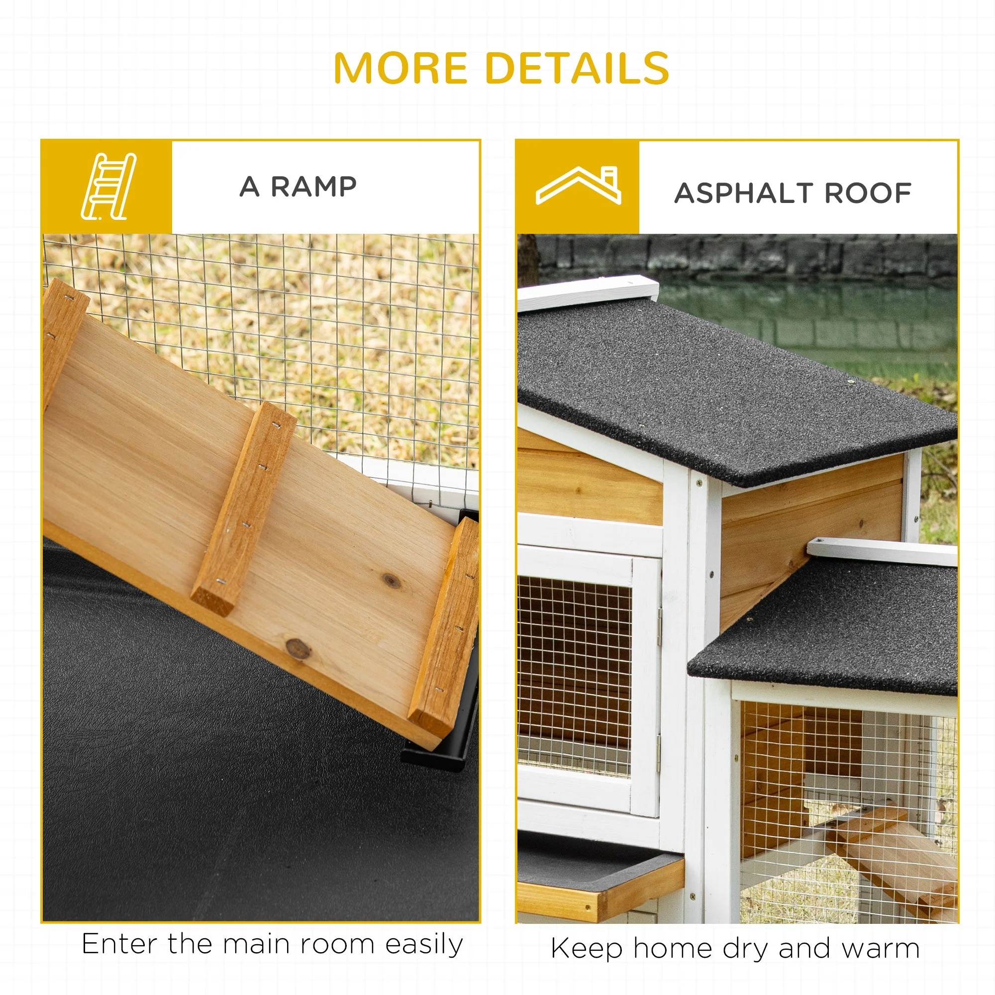 PawHut Rabbit Hutch Outdoor - Image 6