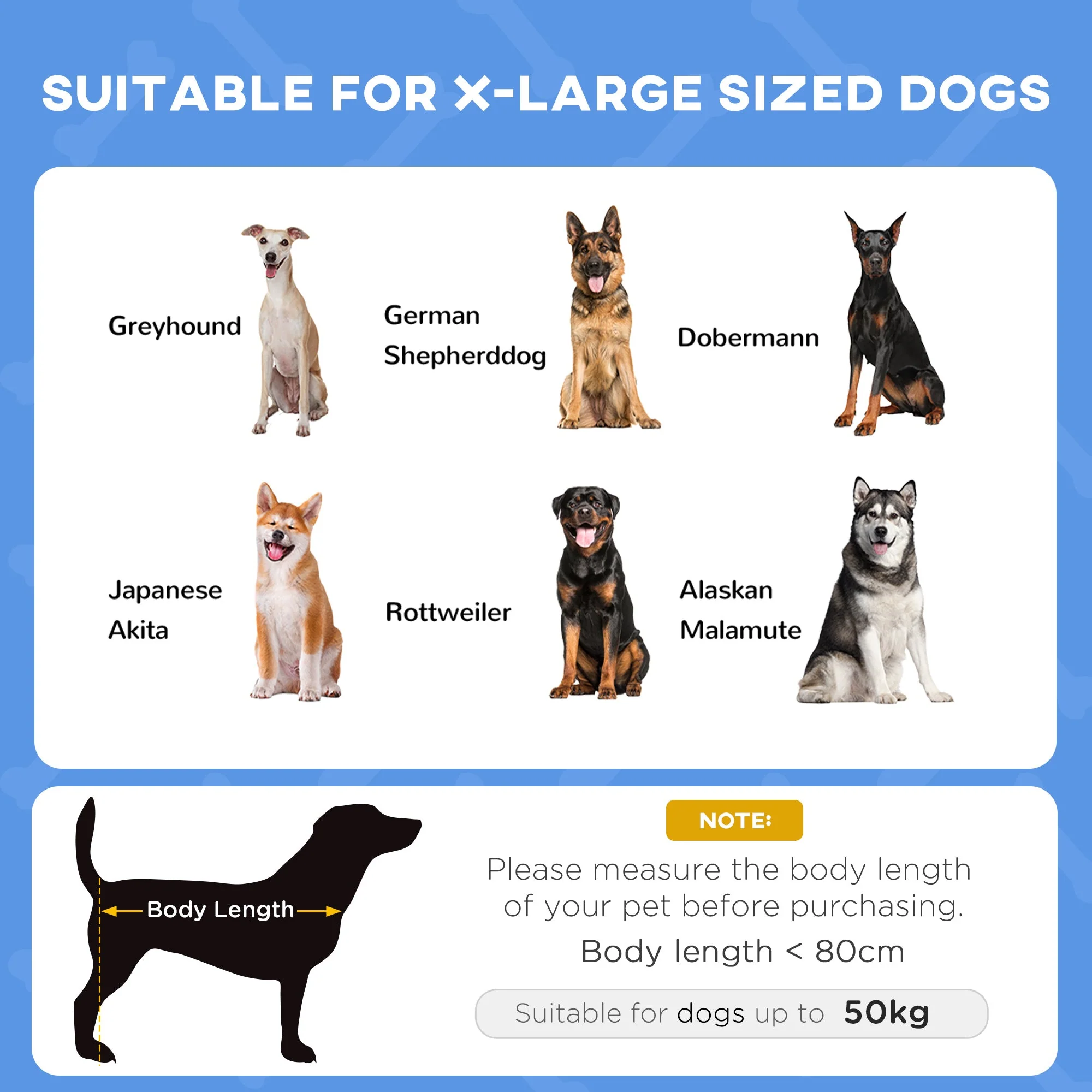PawHut Raised Dog Bed Waterproof Elevated Pet Cot with Breathable Mesh UV Protection Canopy Blue - Image 3