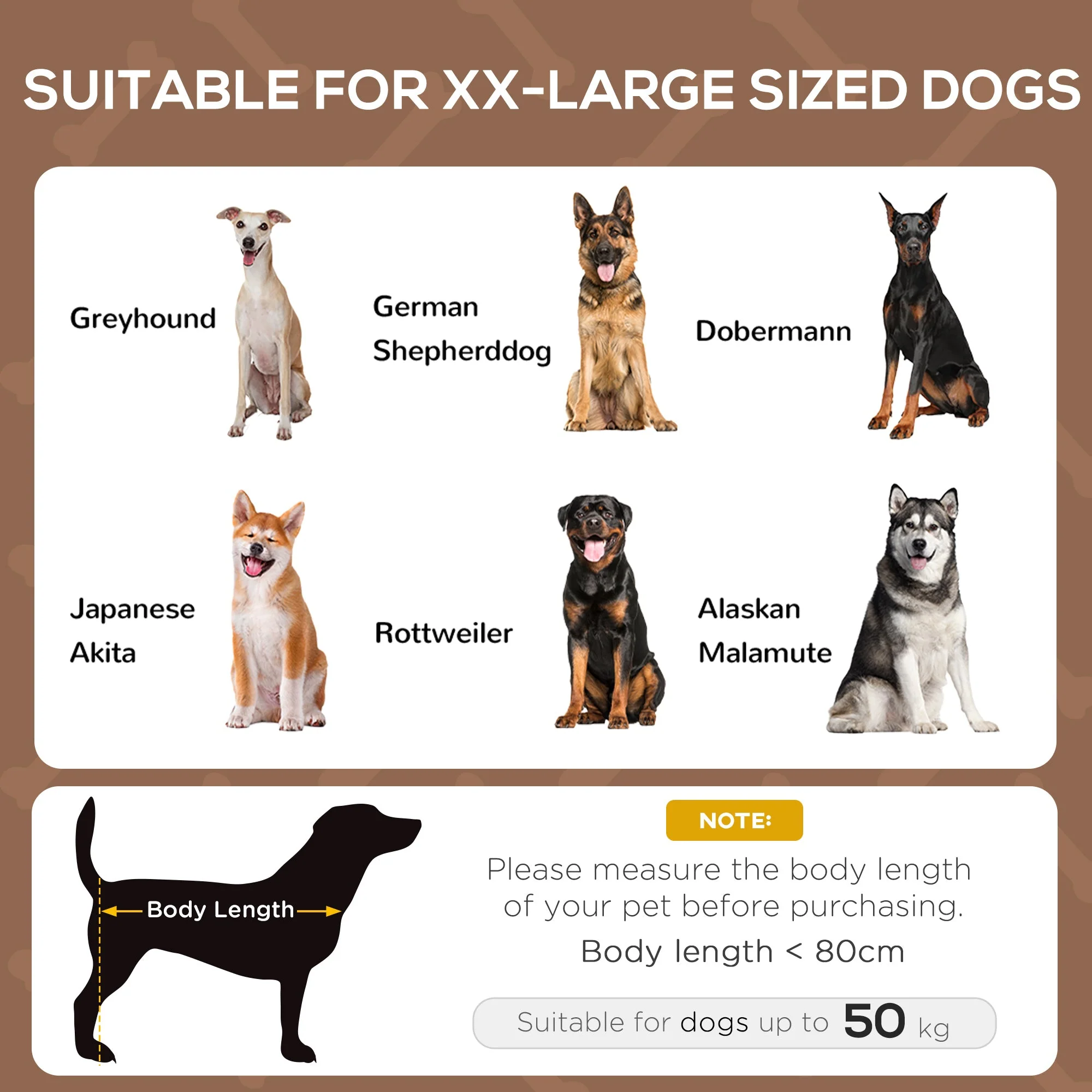 PawHut Raised Dog Bed Waterproof Elevated Pet Cot with Breathable Mesh UV Protection Canopy Coffee - Image 3