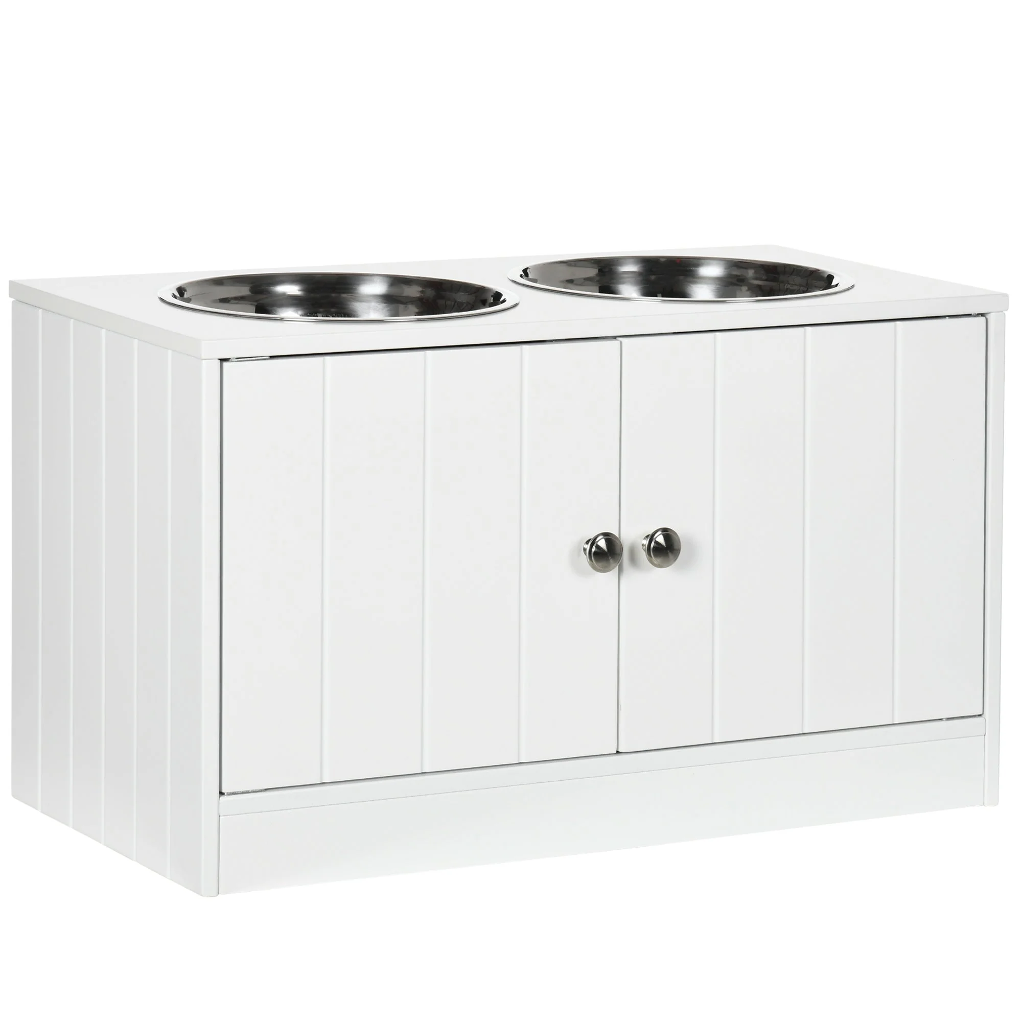 PawHut Raised Dog Bowls for Large Dogs Pet Feeding Station with Stand - Image 2
