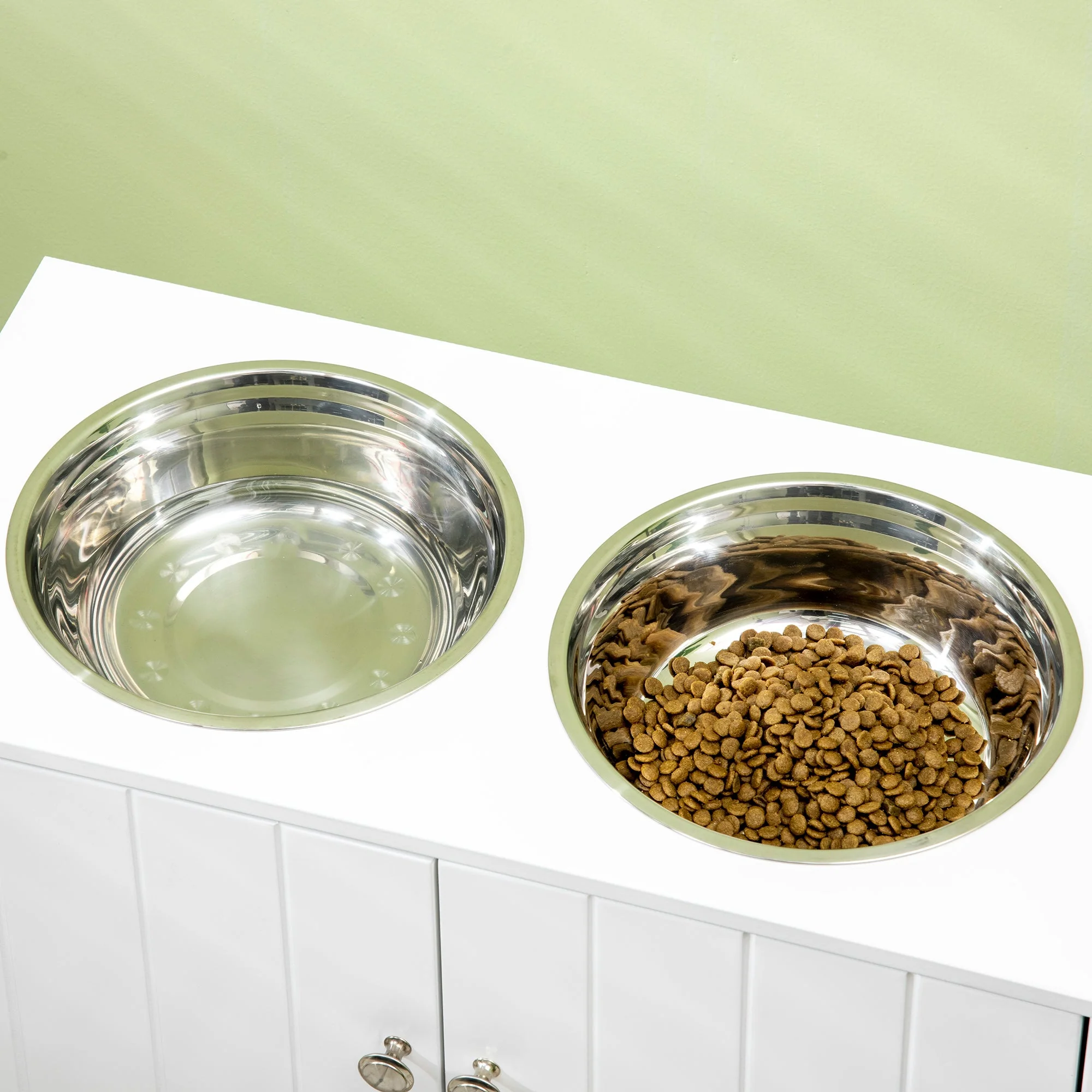 PawHut Raised Dog Bowls for Large Dogs Pet Feeding Station with Stand - Image 8