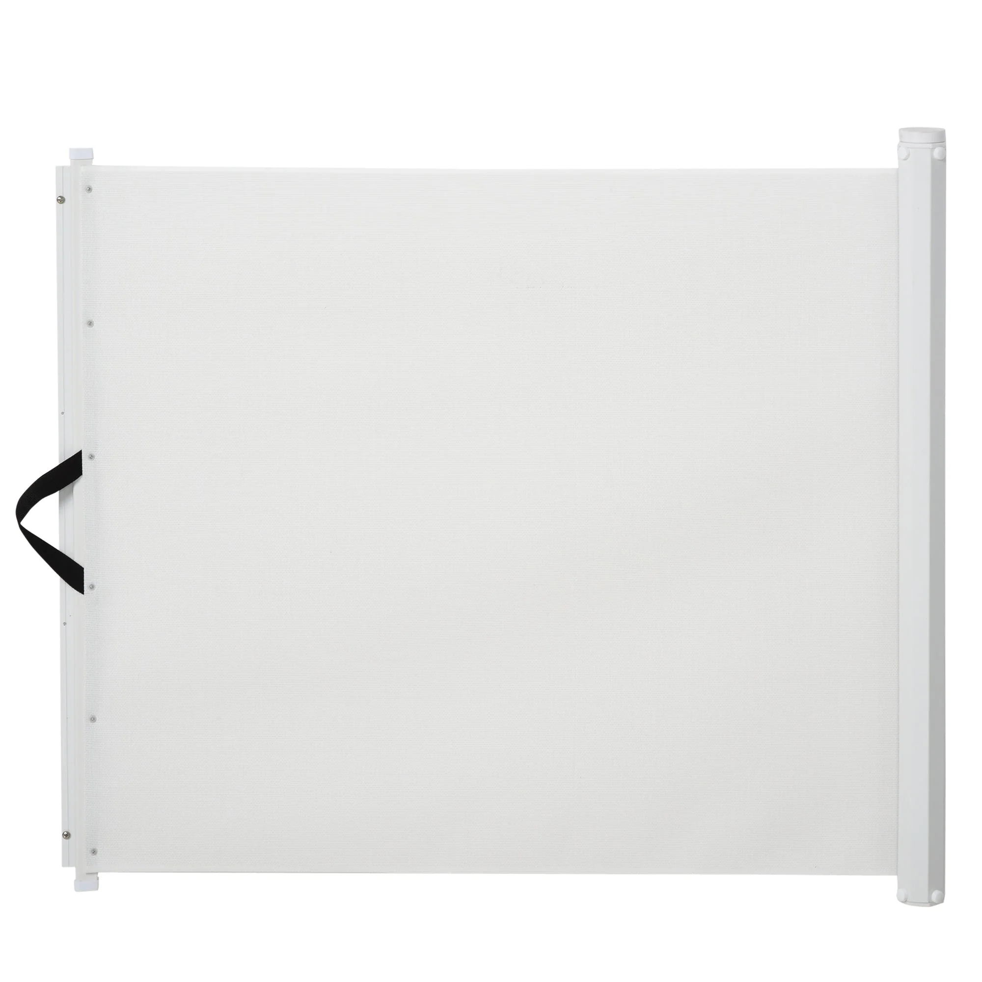 PawHut Retractable Safety Gate Dog Pet Barrier Folding Protector Home Doorway Room Divider Stair Guard White 115Lx82.5H cm - Image 2
