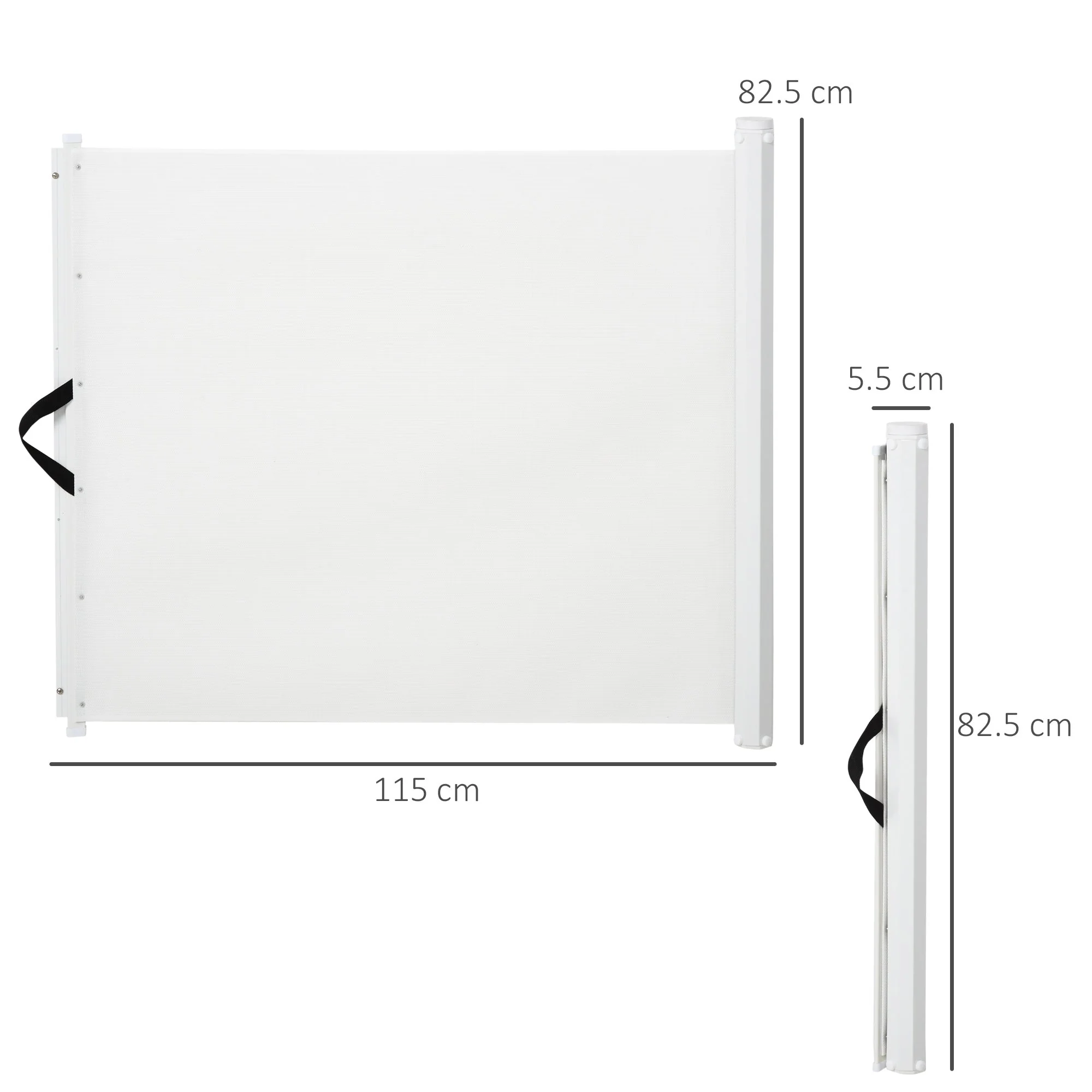 PawHut Retractable Safety Gate Dog Pet Barrier Folding Protector Home Doorway Room Divider Stair Guard White 115Lx82.5H cm - Image 3