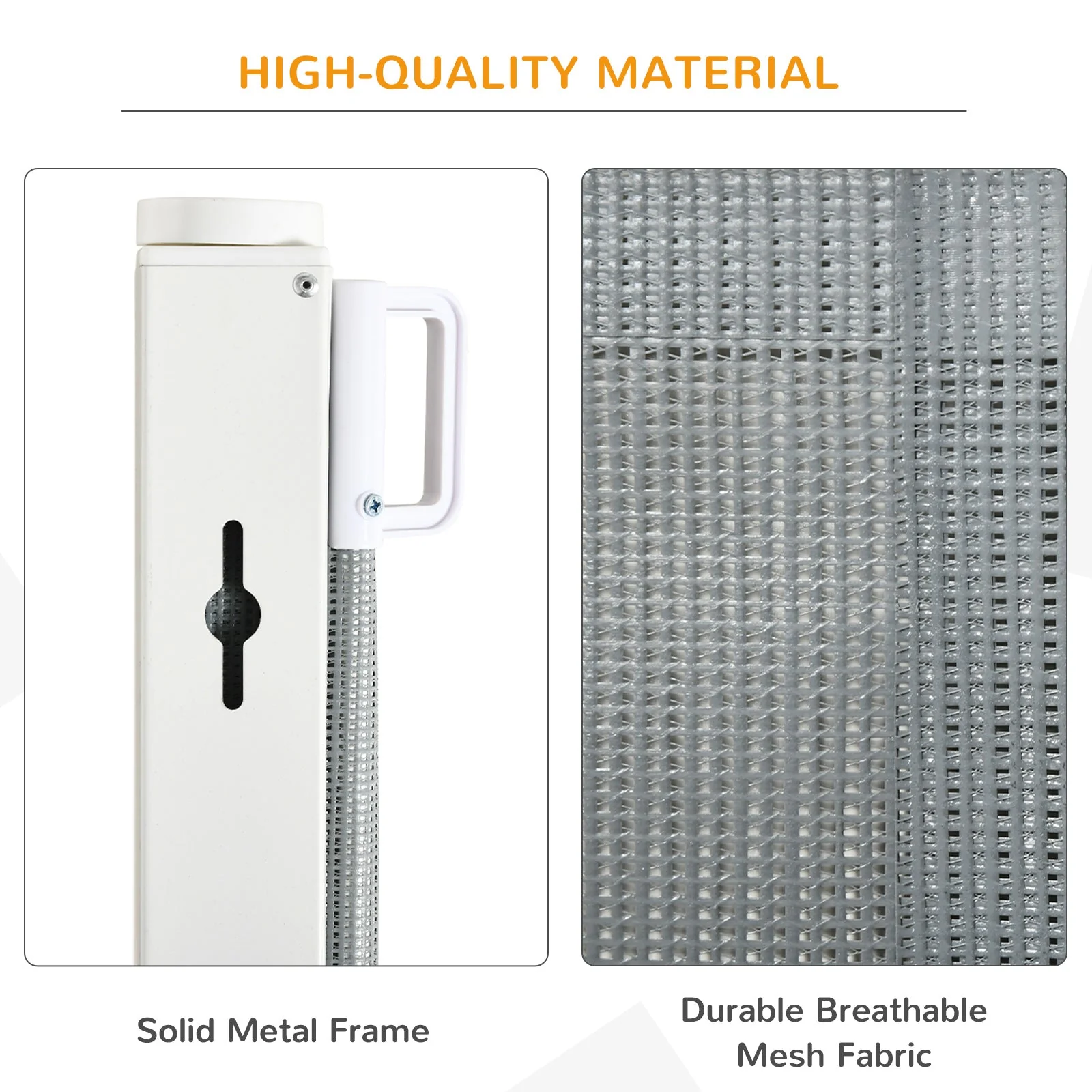 PawHut Retractable Safety Gate Dog Pet Guard Barrier Folding Protector Home Doorway Room Divider Stair Guard Grey 115L x 82.5H cm - Image 2