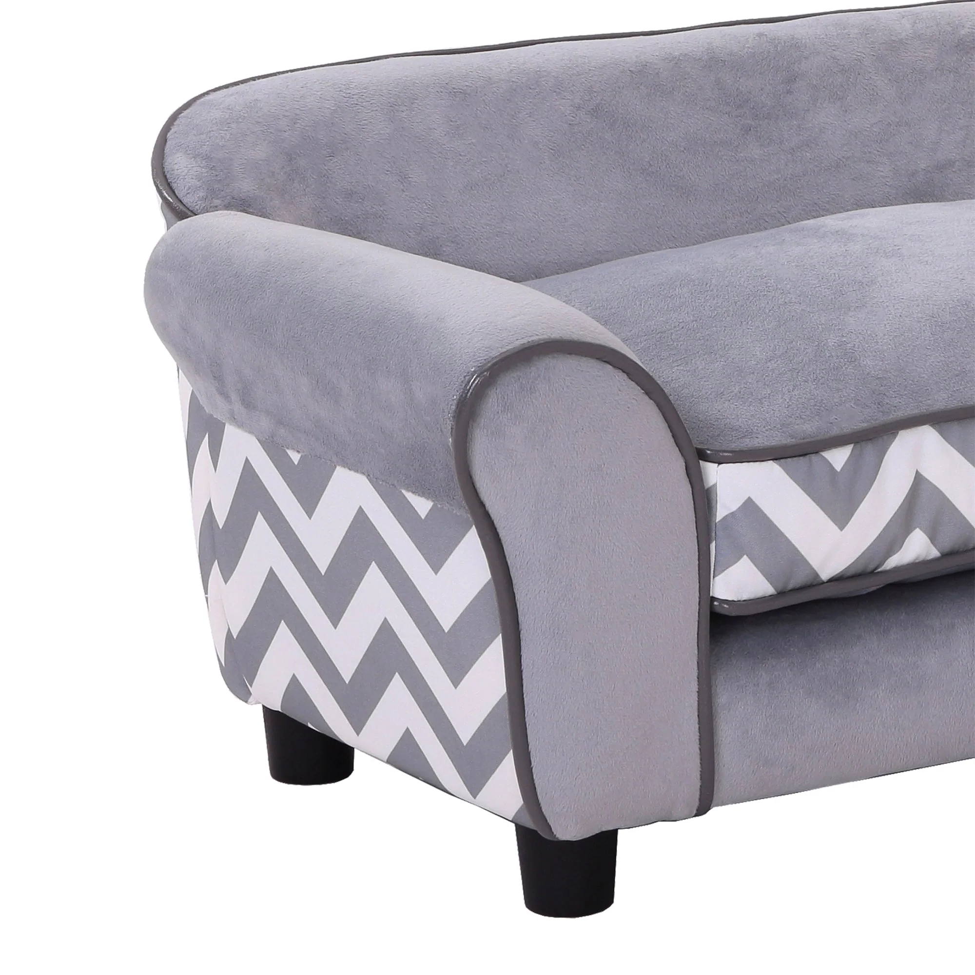 PawHut Velvet-Feel Small Dog Pet Bed - Grey - Image 9