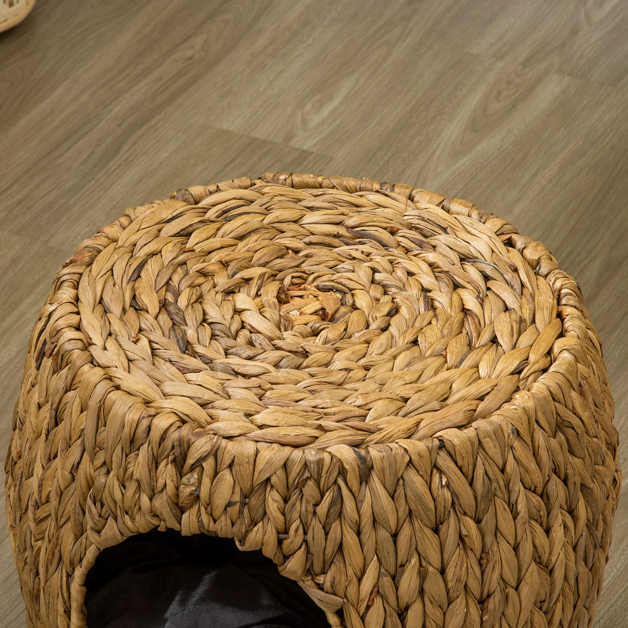 Pawhut Wicker Cat Bed Cat House Stool With Washable Cushion 44 X 43 X 41cm - Image 7